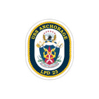 Die-Cut Vinyl Sticker - Navy - USS Anchorage (LPD-23) wo txt