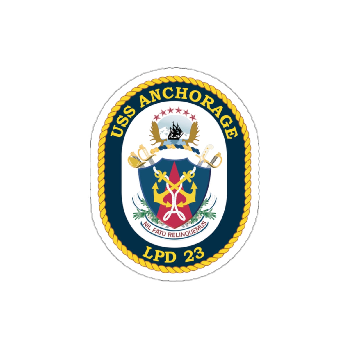 Die-Cut Vinyl Sticker - Navy - USS Anchorage (LPD-23) wo txt