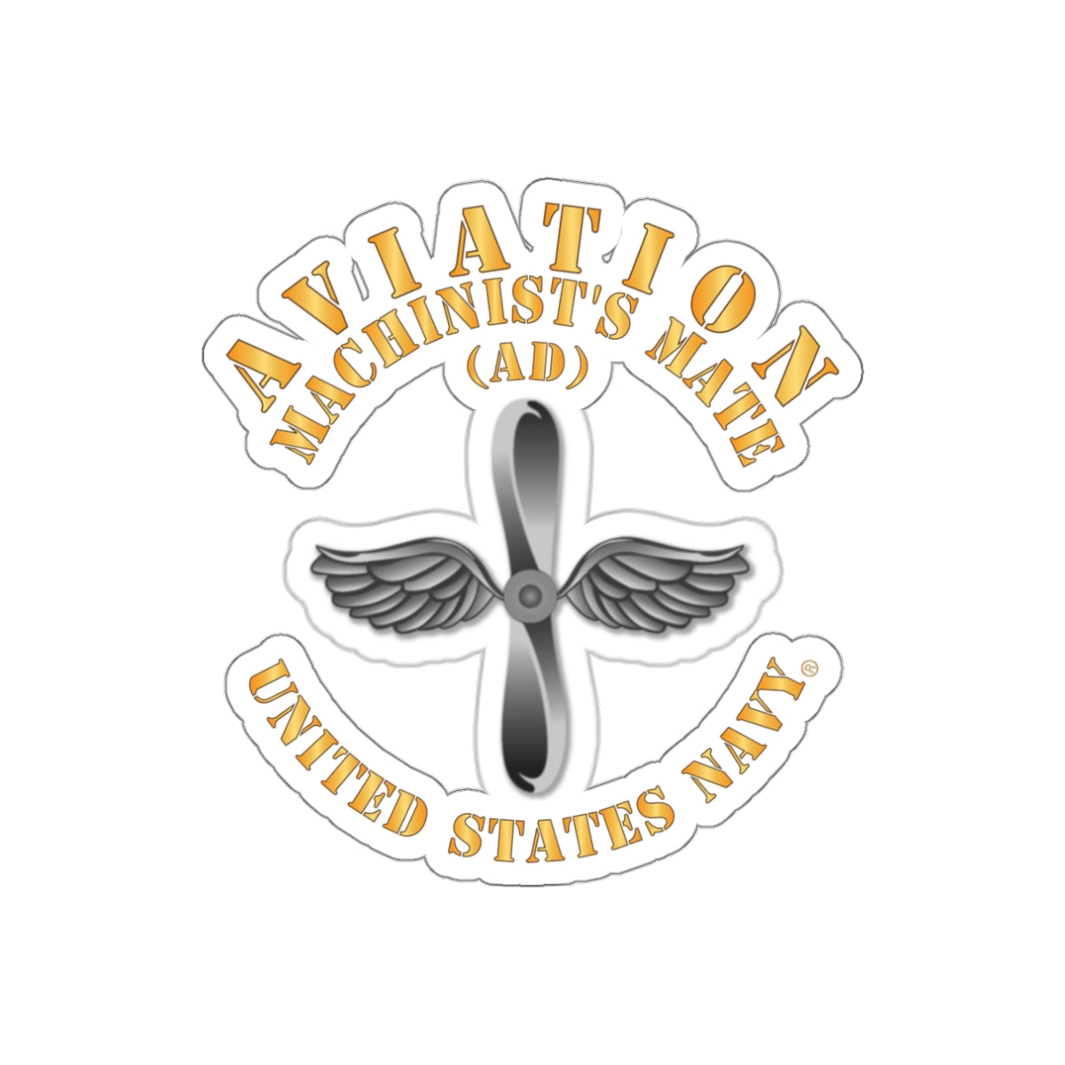 Die-Cut Vinyl Sticker - Navy - Rate - Aviation Machinist's Mate (AD)