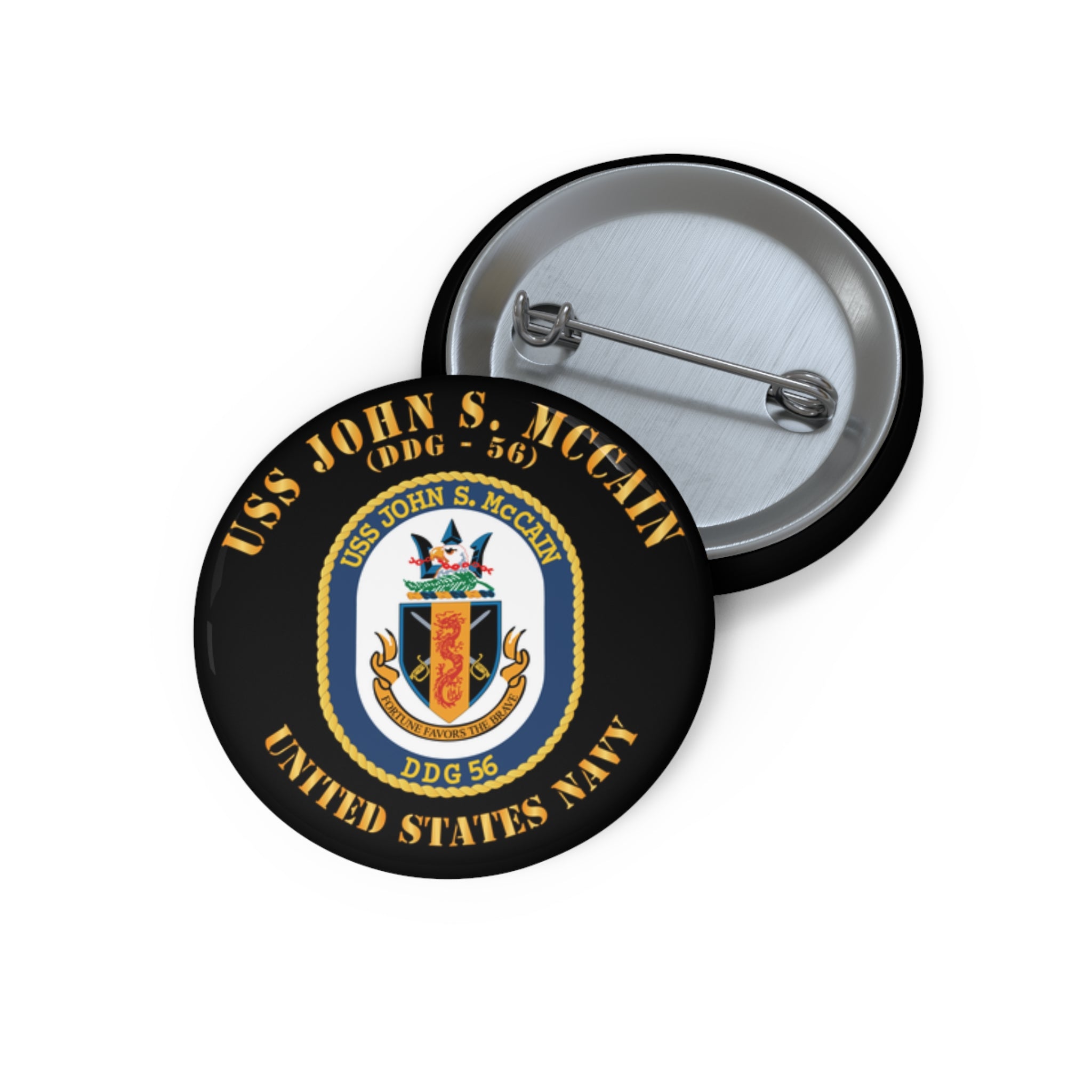 Custom Pin Button - Navy - USS John S. McCain (DDG-56)