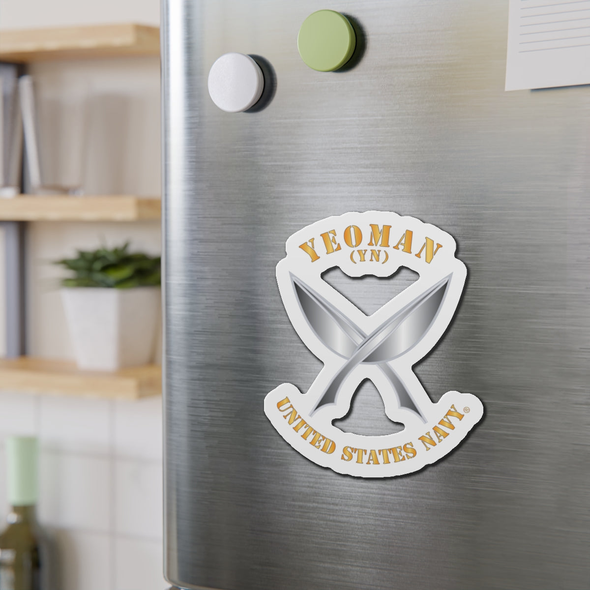 Die-Cut Magnet - Navy - Rate - Yeoman (YN)