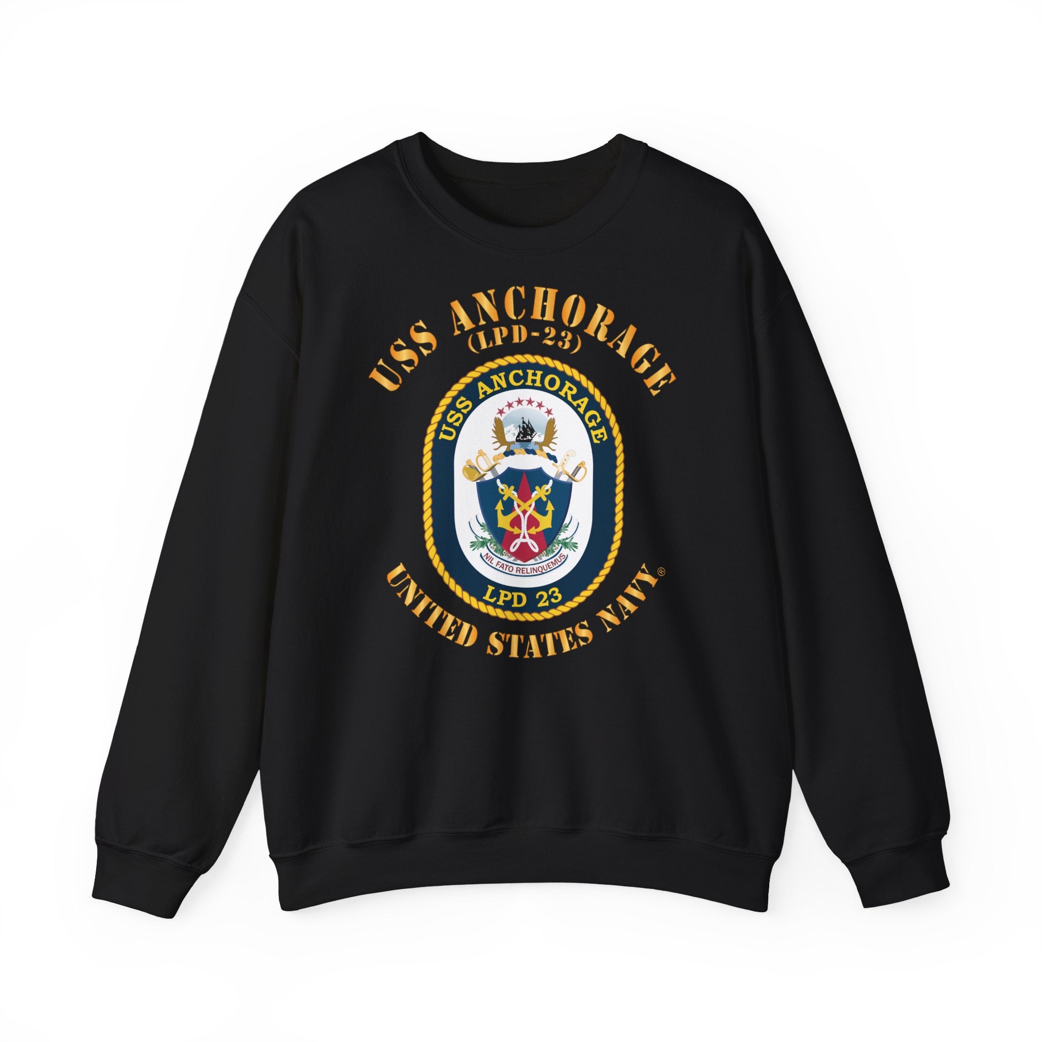 Unisex Heavy Blend™ Crewneck Sweatshirt - Navy - USS Anchorage (LPD-23)