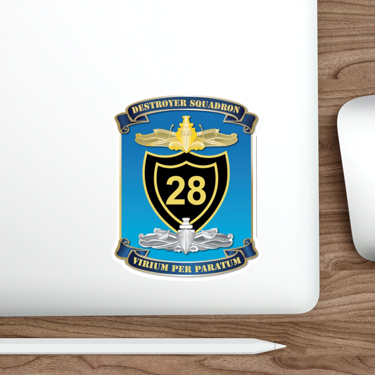 Die-Cut Vinyl Sticker - Navy - Destroyer Squadron 28 (DESRON-28) wo Txt