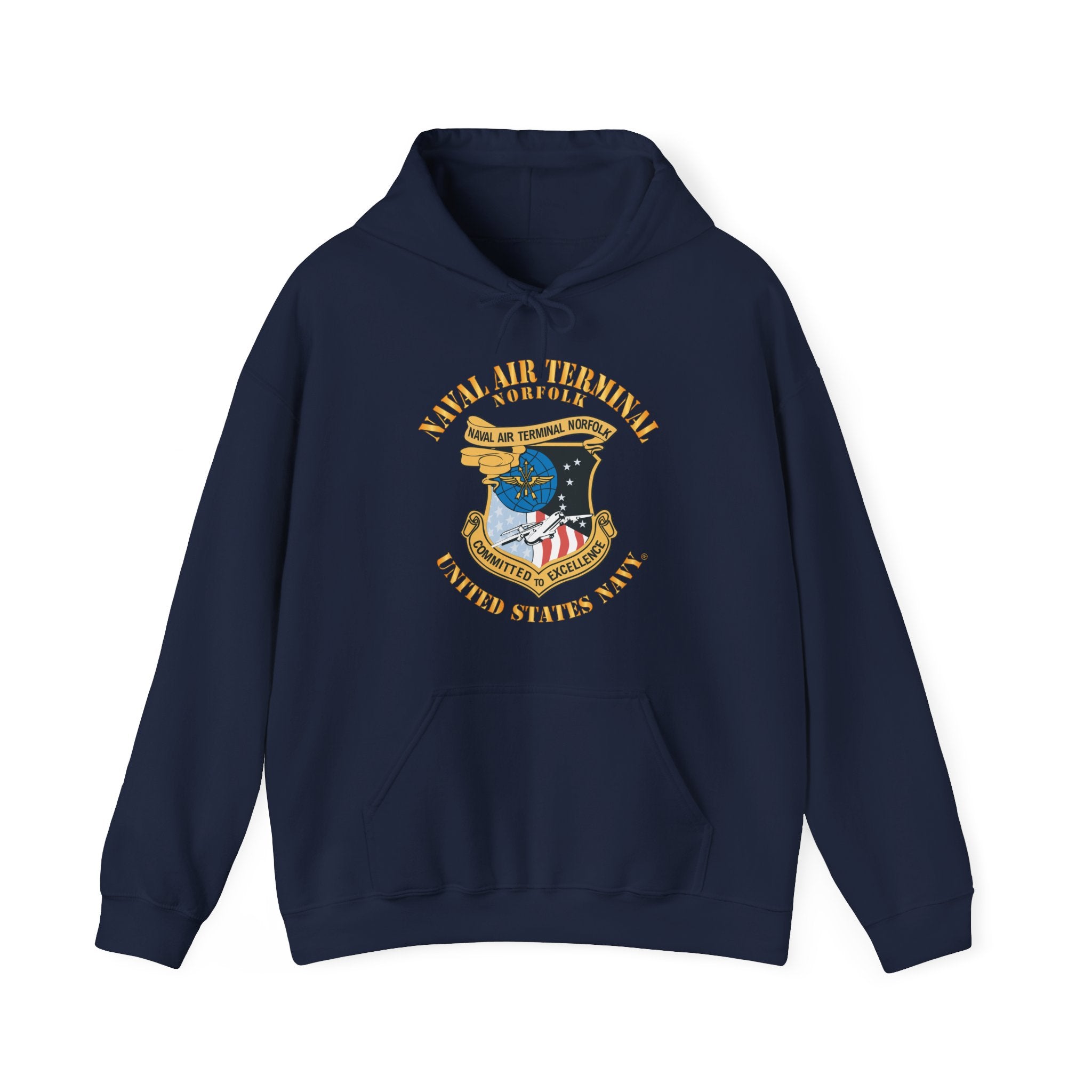 Unisex Heavy Blend™ Hoodies - Navy - Naval Air Terminal Norfolk