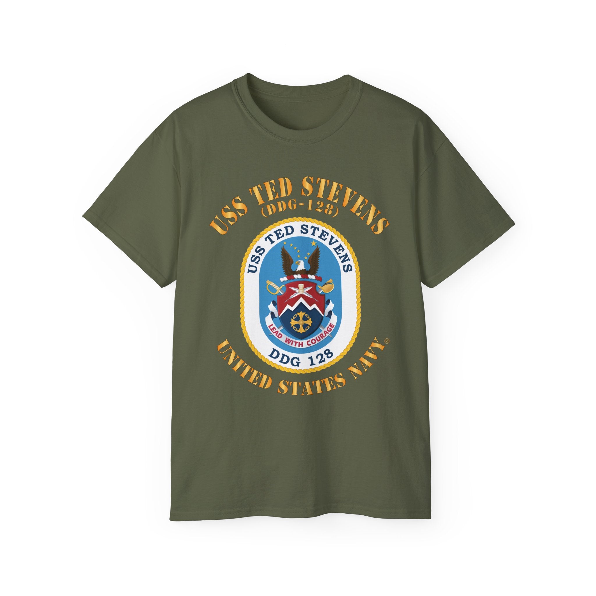 Unisex Ultra Cotton T-Shirt - Navy - USS Ted Stevens (DDG-128)
