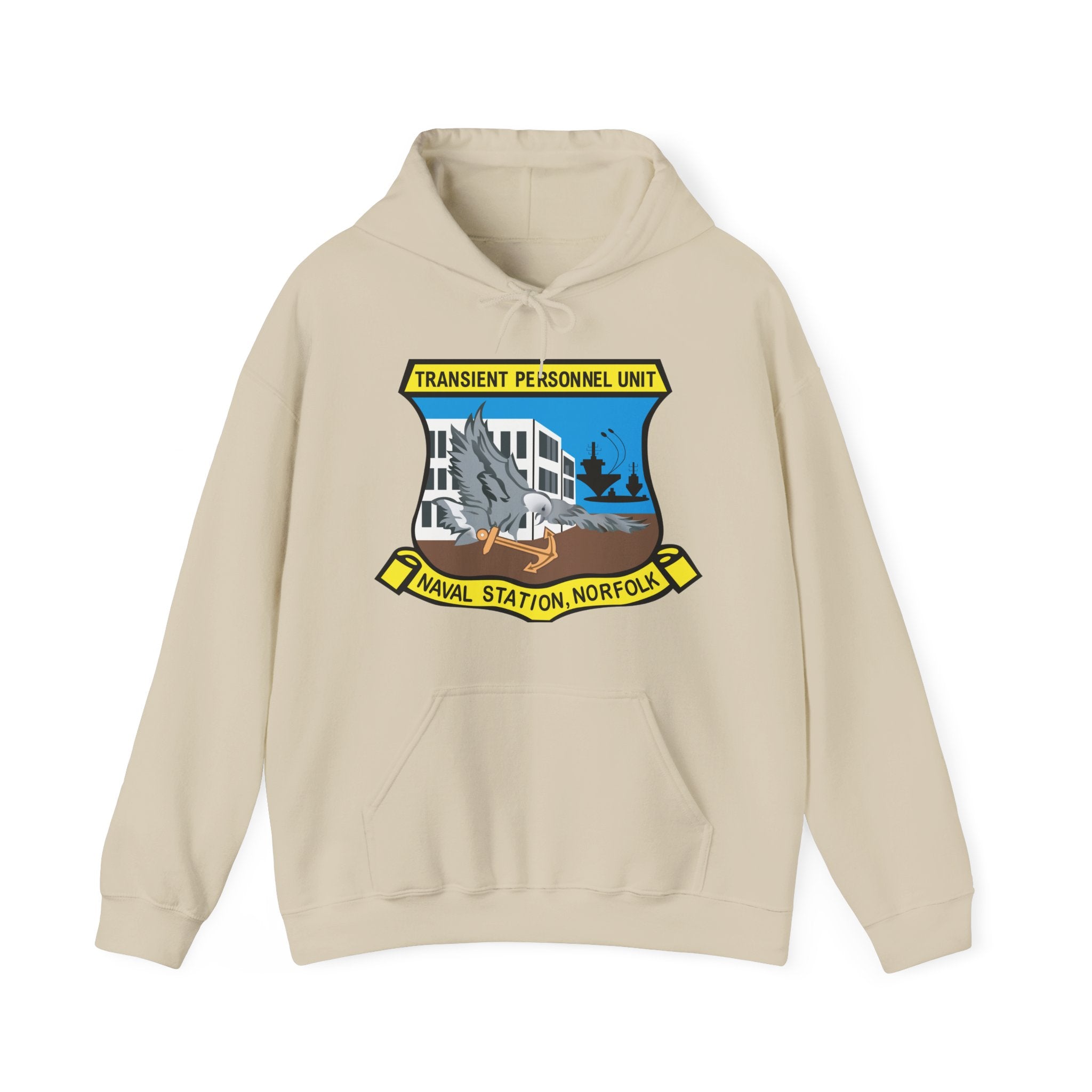 Unisex Heavy Blend™ Hoodies - Navy - Transient Personnel Unit - Naval Station Norfolk wo Txt