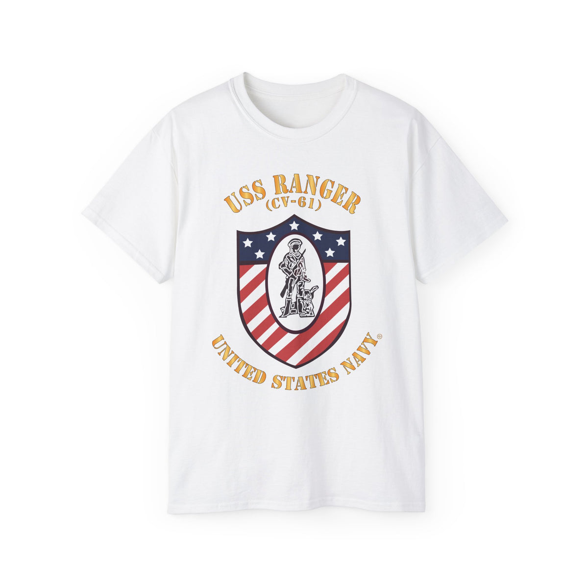 Unisex Ultra Cotton T-Shirt - Navy - USS Ranger (CV-61) X 300