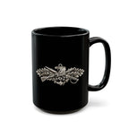 Black Mug (11oz, 15oz) - Navy - Badge - Seabee combat warfare specialist wo txt - Enlisted - 3D - Enhanced