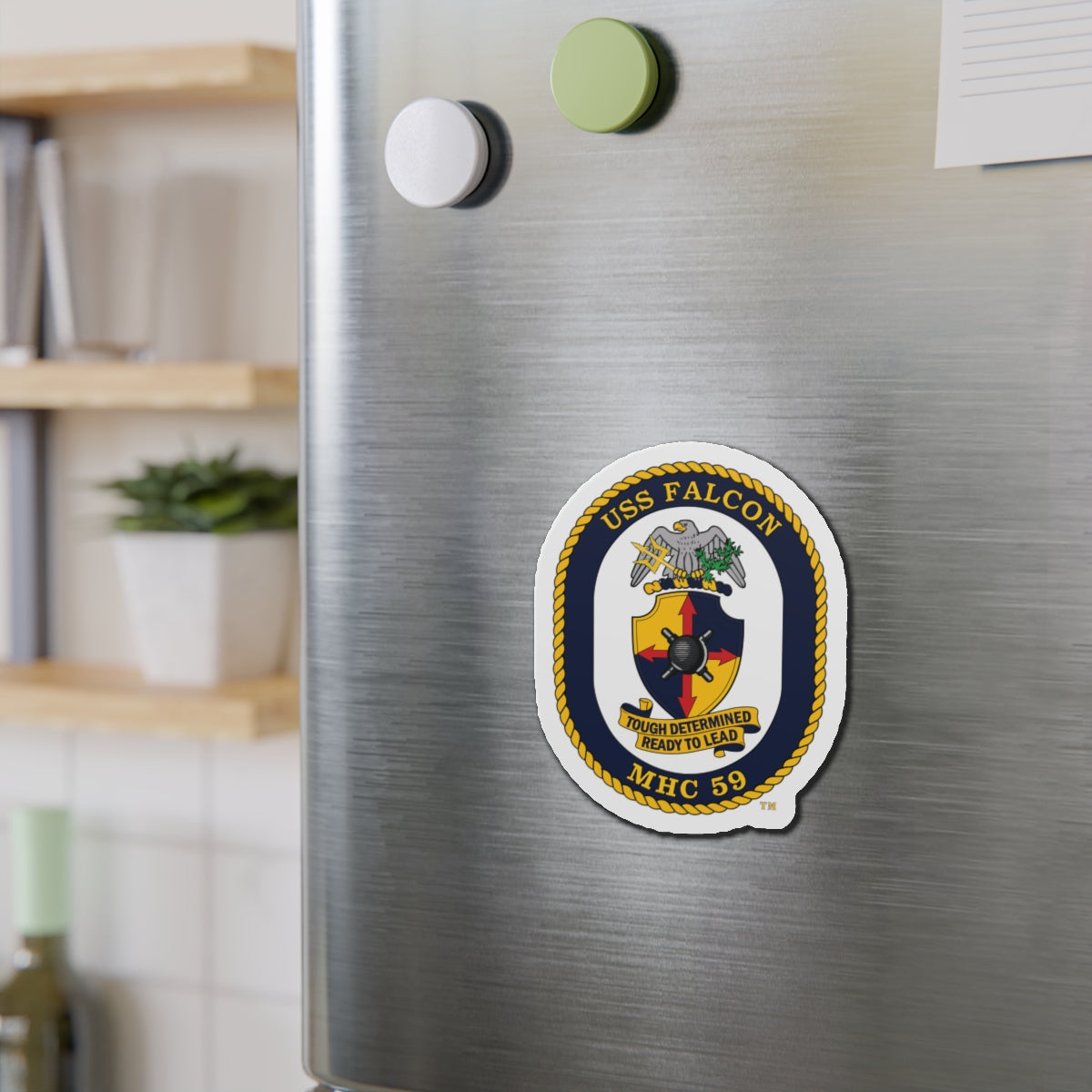 Die-Cut Magnet - Navy - USS Falcon (MHC-59) wo txt