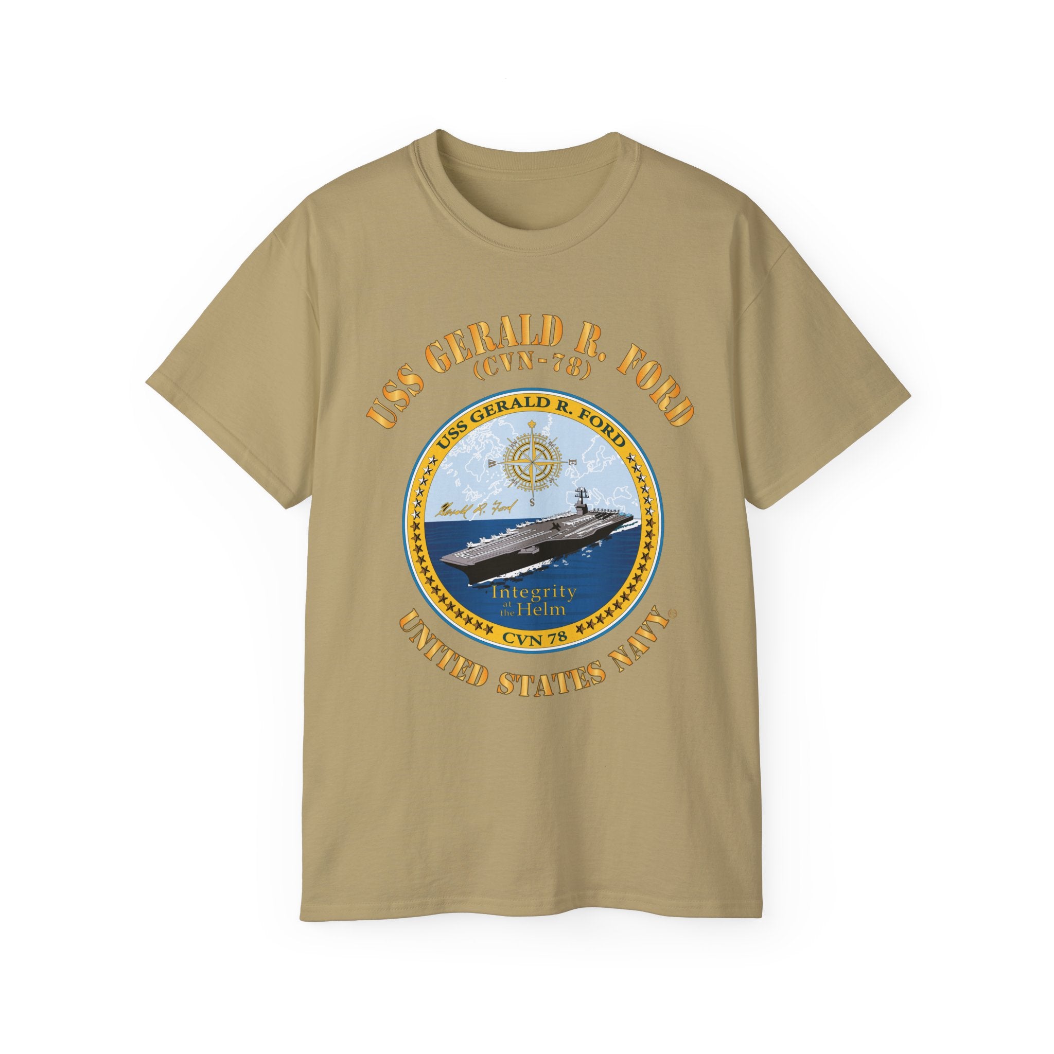 Unisex Ultra Cotton T-Shirt - Navy - USS Gerald R. Ford (CVN-78)
