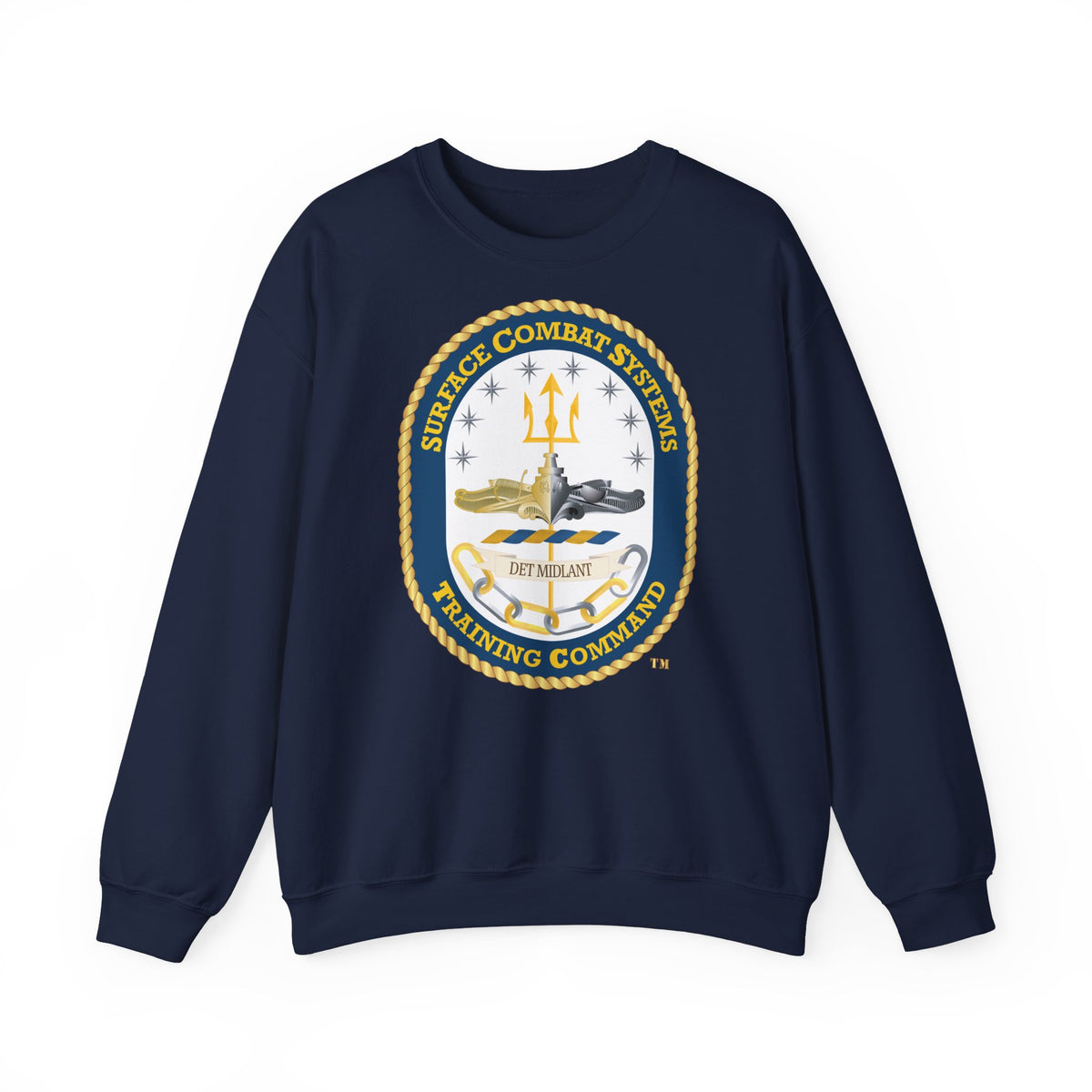Unisex Heavy Blend™ Crewneck Sweatshirt - Navy - Surface Combat Systems Training Command - DET MIDLANT wo Txt X 300