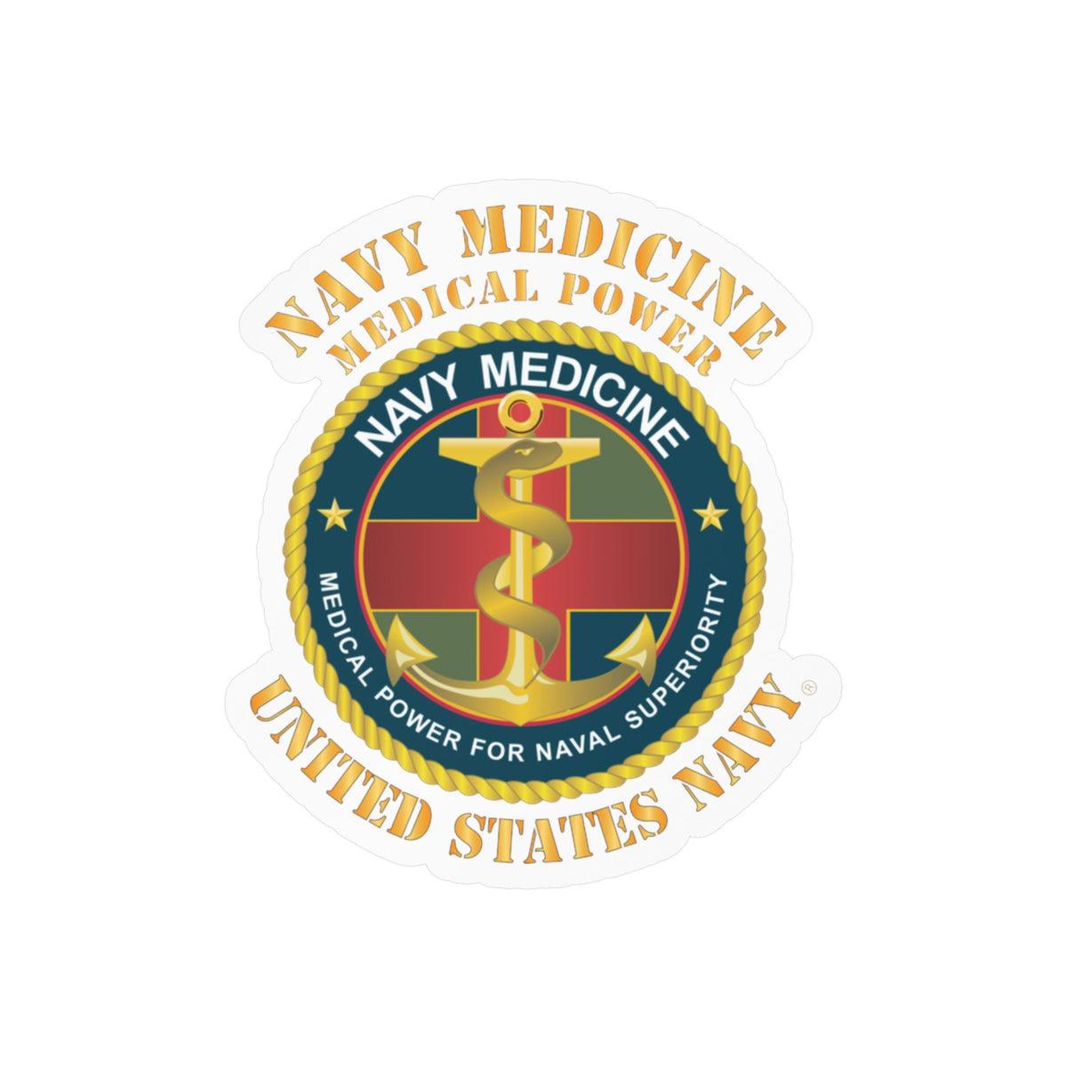 Kiss-Cut Vinyl Decal - Navy Medicine - Medical Power for Naval Superiority X 300