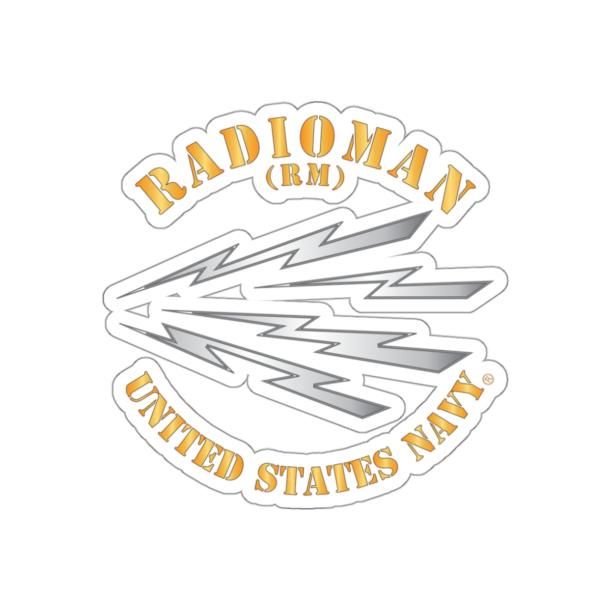 Die-Cut Vinyl Sticker - Navy - Rate - Radioman (RM)
