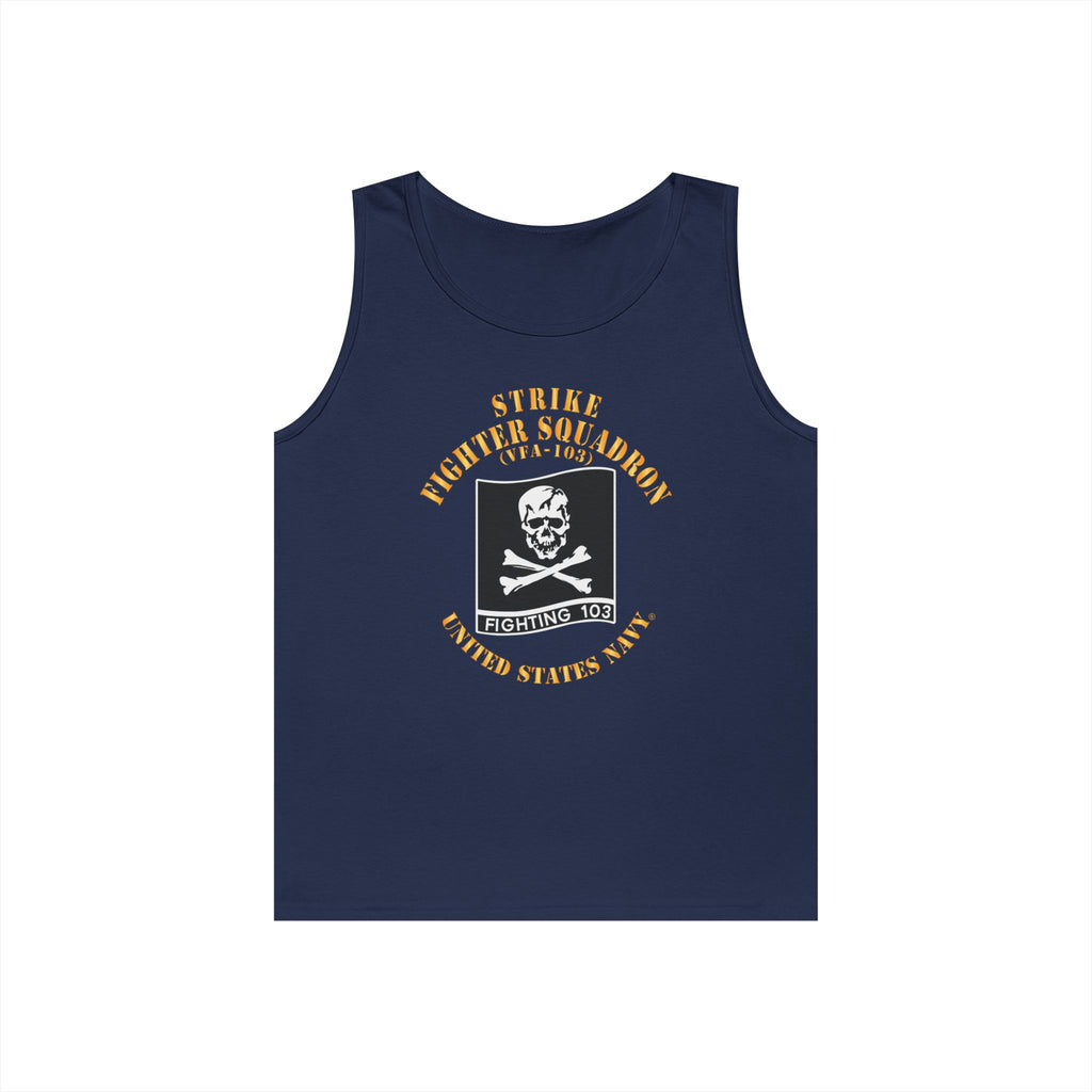 Unisex Heavy Cotton Tank Top - Navy - Strike Fighter Squadron 103 (VFA-103)