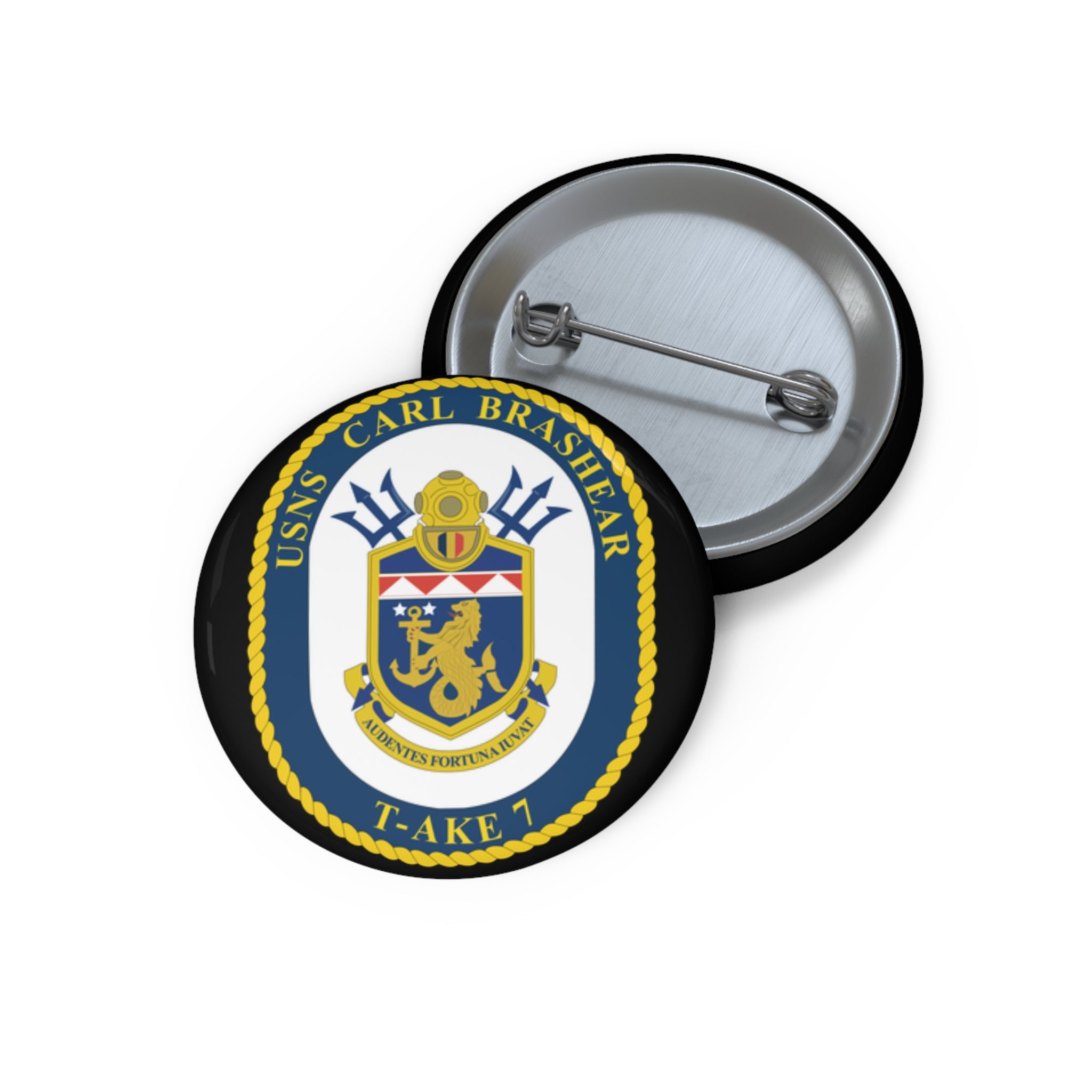 Custom Pin Button - Navy - USNS Carl Brashear (T-AKE 7) wo txt