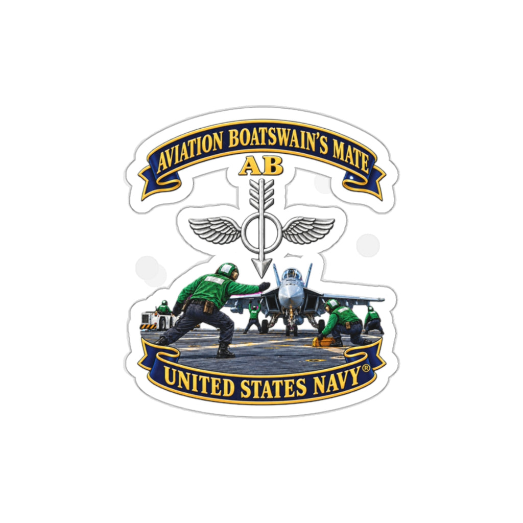 Die-Cut Vinyl Sticker - Navy - Aviation Boatswains Mate Br with AC handler Scene - 3D - Enhanced