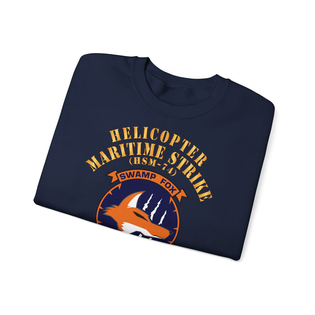 Unisex Heavy Blend™ Crewneck Sweatshirt - Navy - Helicopter Maritime Strike Seven Four (HSM-74)