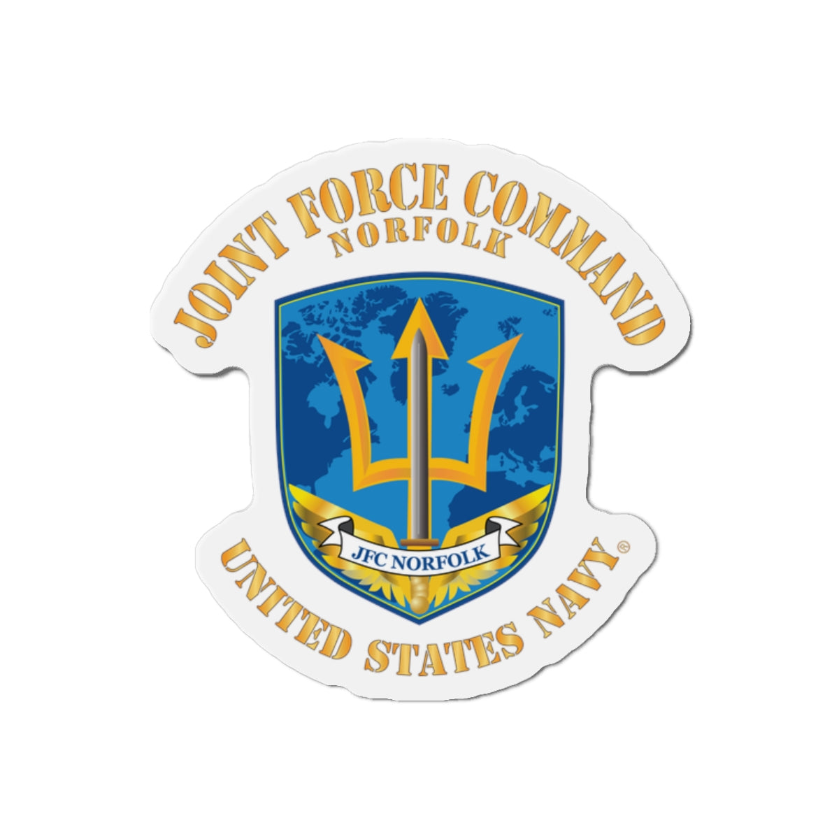 Die-Cut Magnet - Navy - Joint Force Command - Norfolk