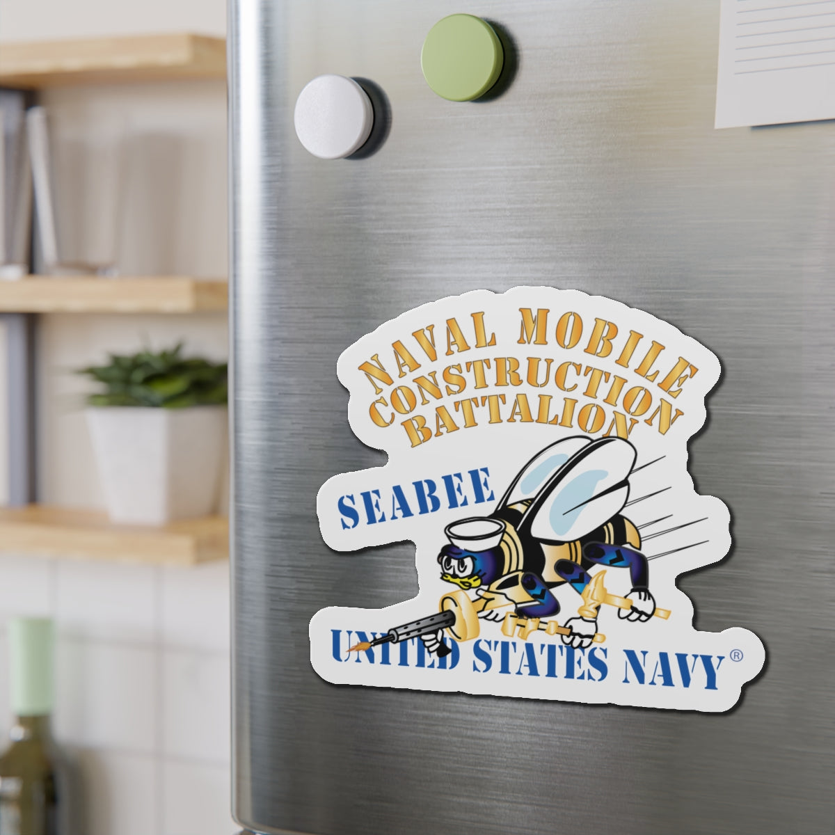 Die-Cut Magnet - Navy - Seabee