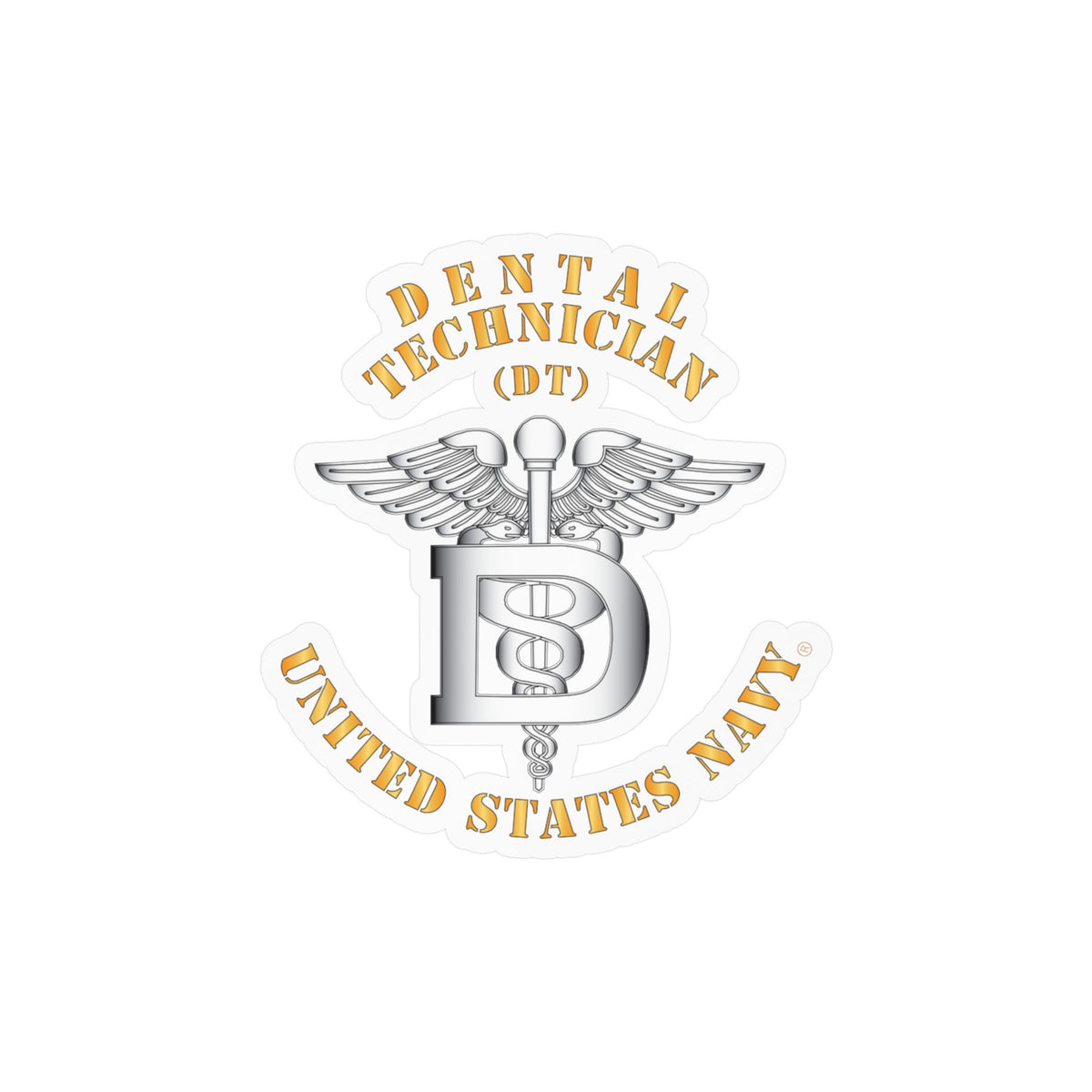 Kiss-Cut Vinyl Decal - Navy - Rate - Dental Technician (DT)
