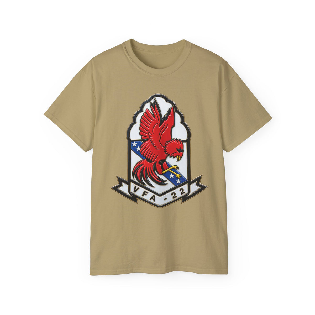 Unisex Ultra Cotton T-Shirt - Strike Fighter Squadron 22nd - SSI without Txt - Fighting Redcocks - 3D - Enhanced