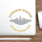 Die-Cut Vinyl Sticker - Navy - Submarine Badge - Silver