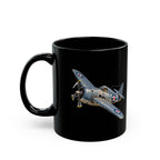 Black Mug (11oz, 15oz) - NAVY - VF - 3 - Wildcat w FELIX WWI Insignia - 3D - Enhanced
