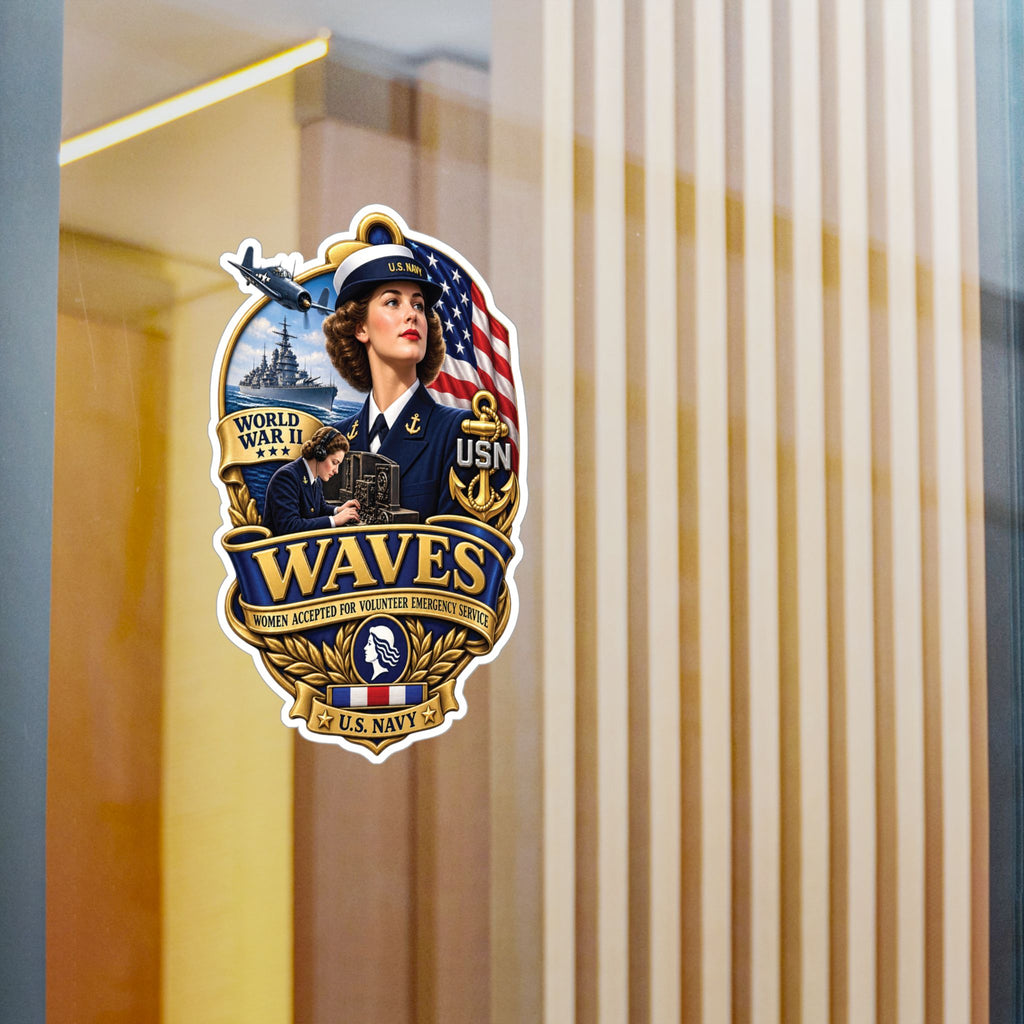 Kiss-Cut Vinyl Decal - WAVES - Women Accepted for Volunteer Emergency Service WWII - 3D - Enhanced