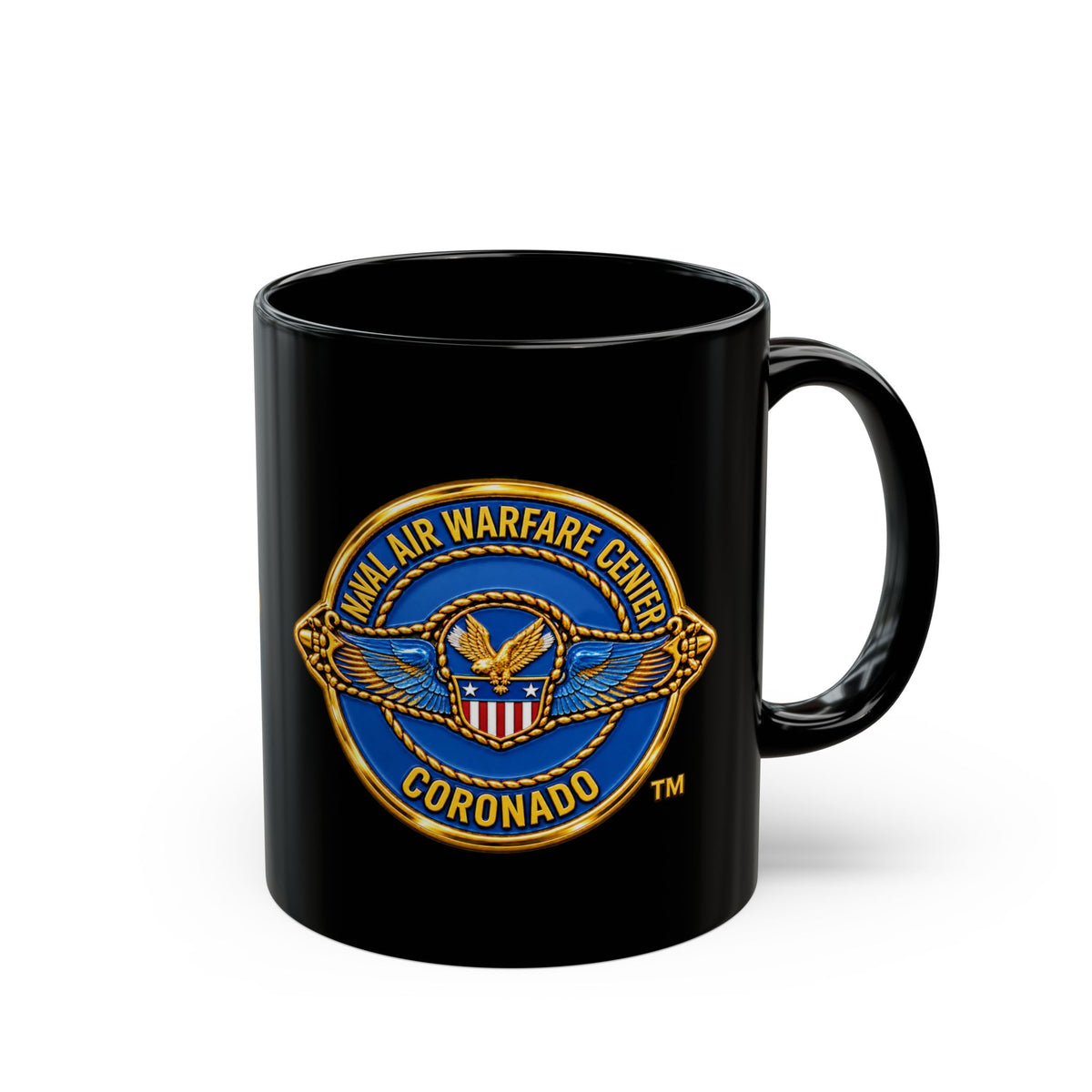 Black Mug (11oz, 15oz) - Navy - Naval Air Warfare Center - Coronado - Crest - 3D - Enhanced