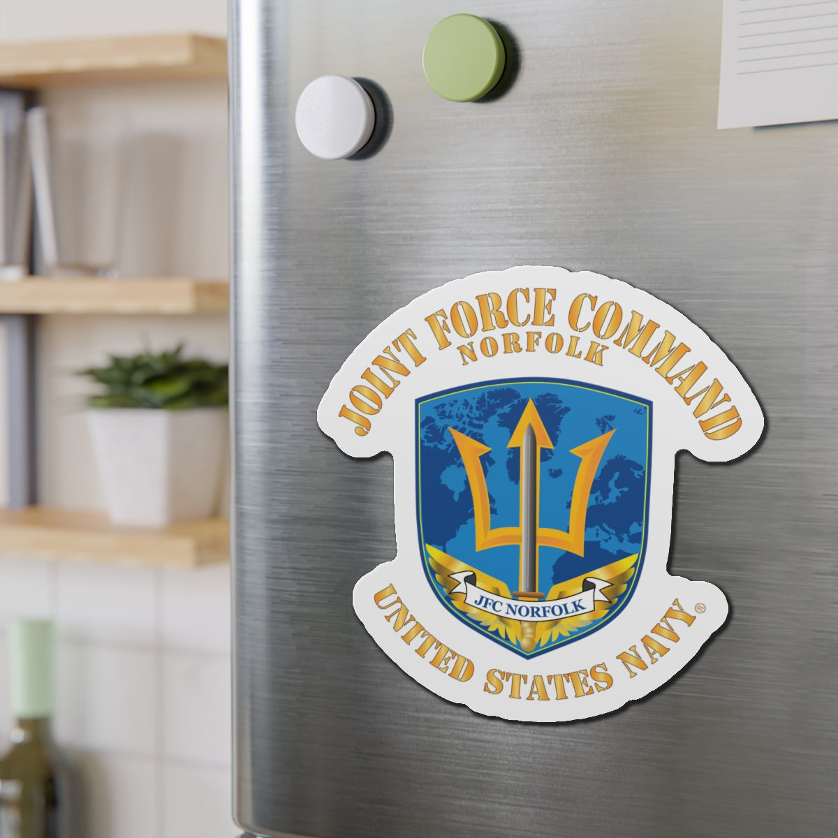 Die-Cut Magnet - Navy - Joint Force Command - Norfolk