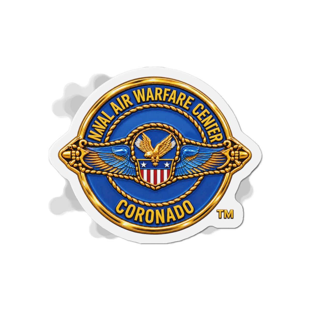 Die-Cut Magnet - Navy - Naval Air Warfare Center - Coronado - Crest - 3D - Enhanced