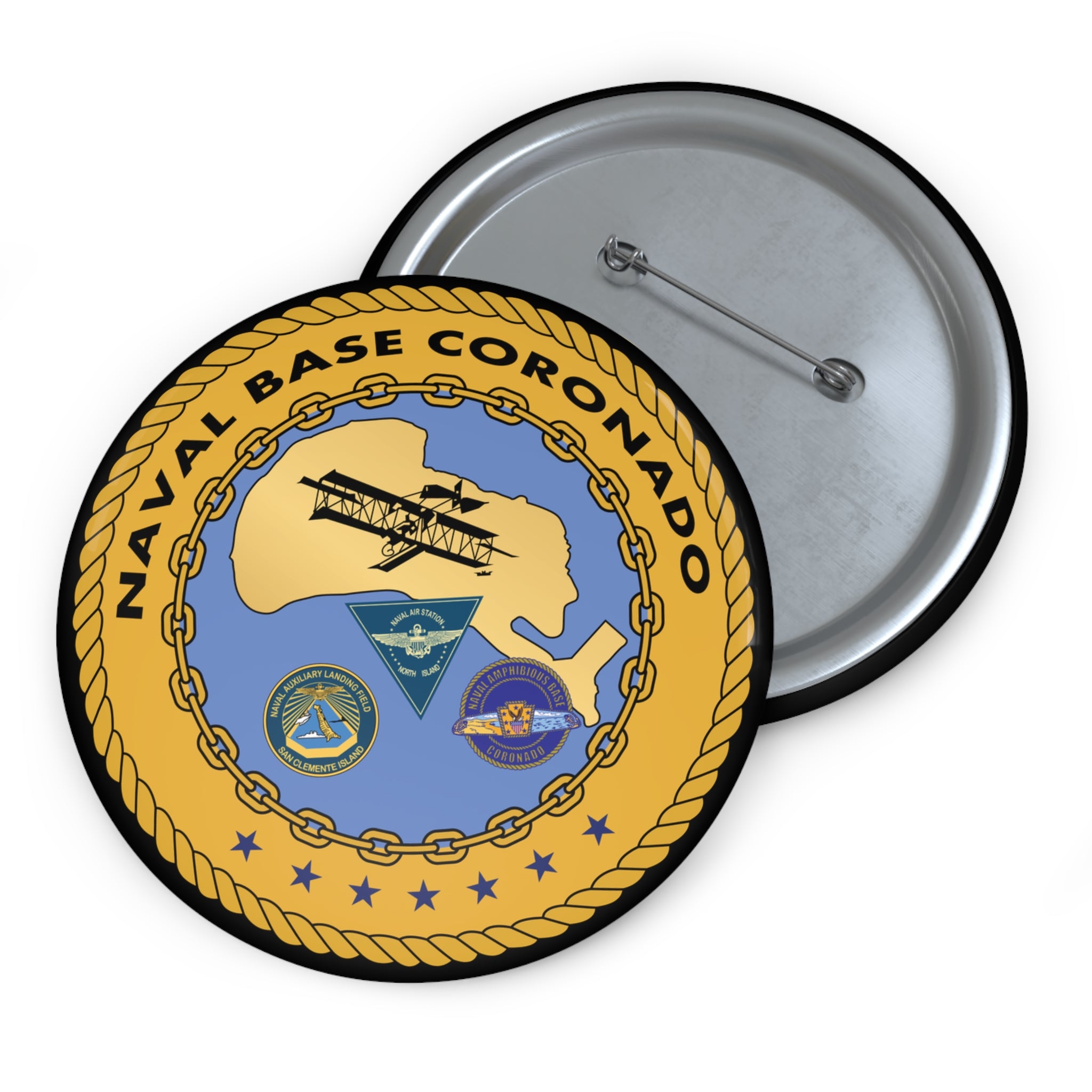 Custom Pin Button - Navy - Naval Base Coronado wo txt