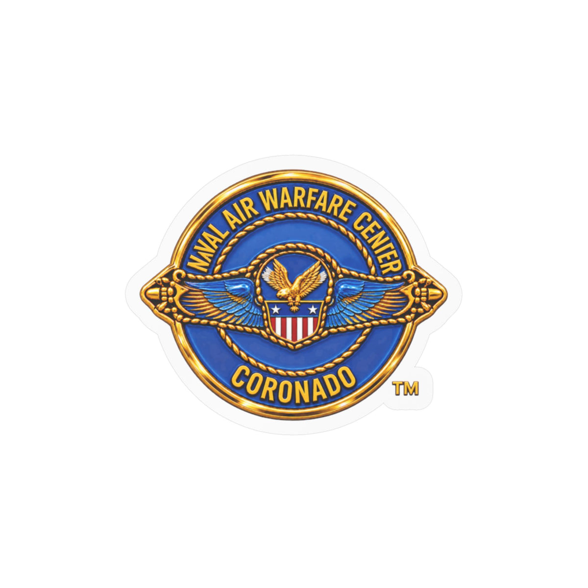 Kiss-Cut Vinyl Decal - Navy - Naval Air Warfare Center - Coronado - Crest - 3D - Enhanced