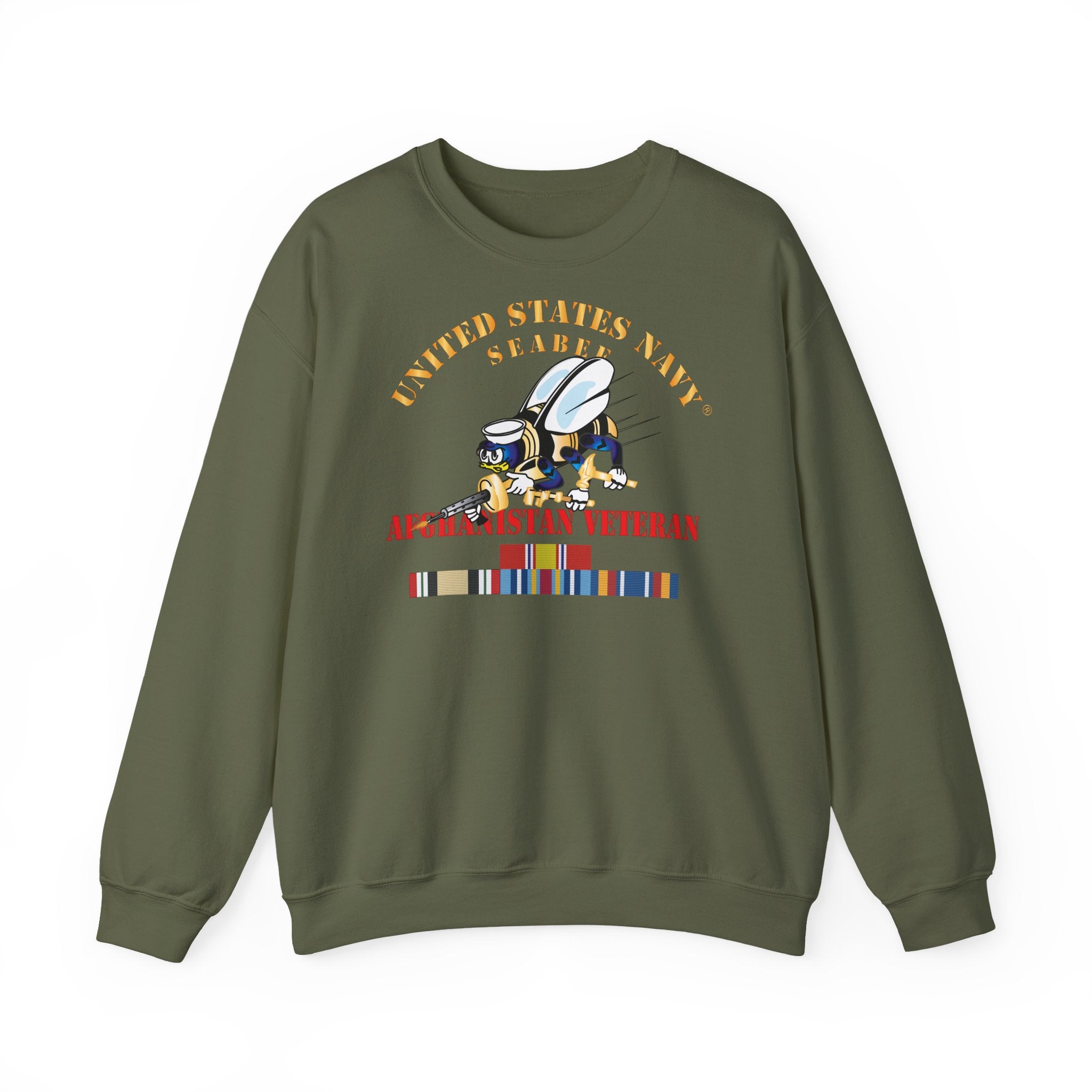 Unisex Heavy Blend™ Crewneck Sweatshirt - Navy - Seabee - Afghanistan Veteran