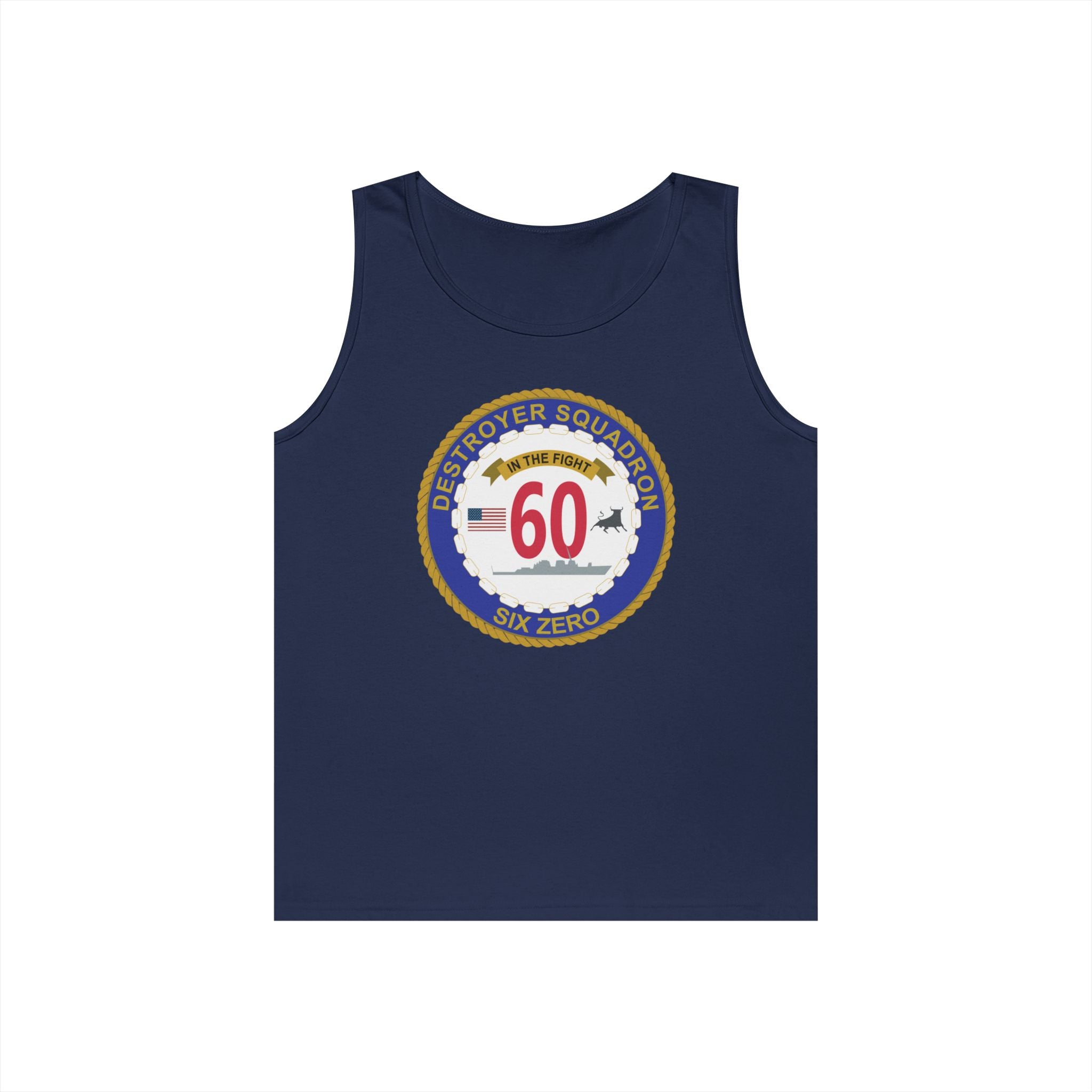 Unisex Heavy Cotton Tank Top - Navy - Destroyer Squadron 60 wo txt