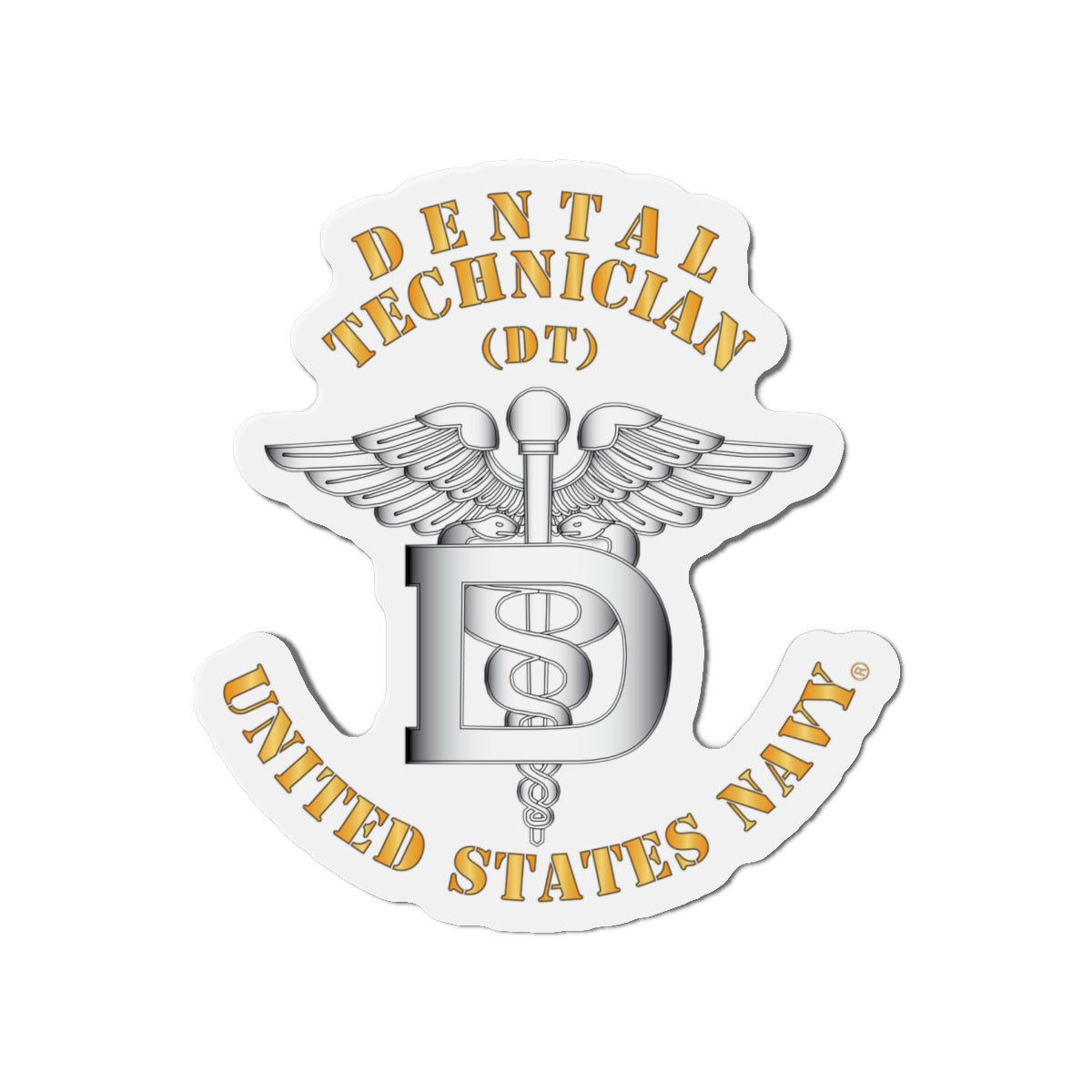 Die-Cut Magnet - Navy - Rate - Dental Technician (DT)