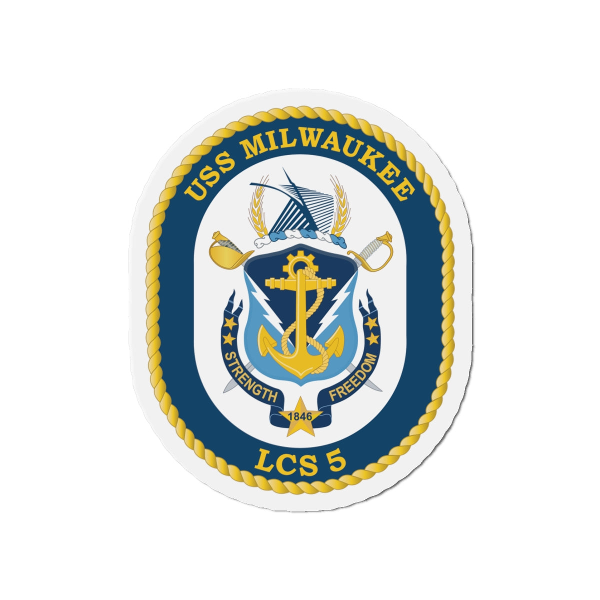 Die-Cut Magnet - Navy - USS Milwaukee (LCS-5) wo Txt X 300