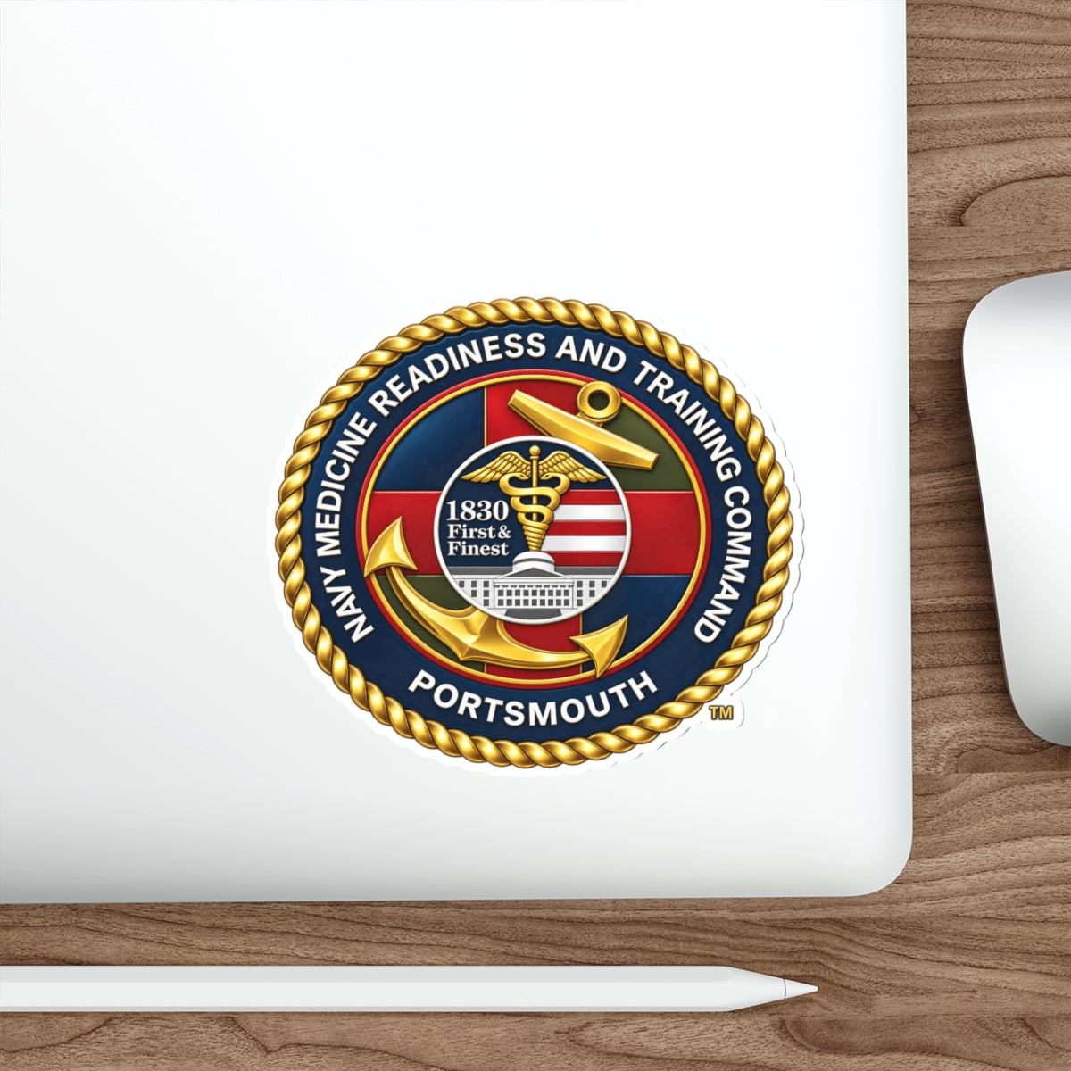 Die-Cut Vinyl Sticker - Navy - Naval Medical Center Portsmouth wo txt - 3D - Enhanced
