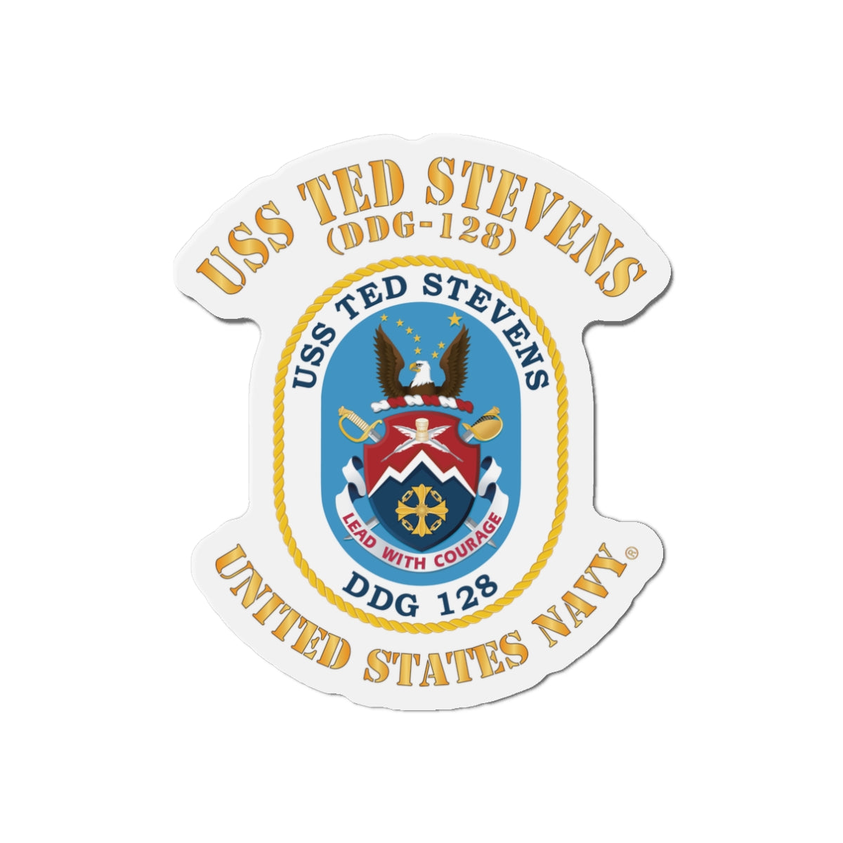Die-Cut Magnet - Navy - USS Ted Stevens (DDG-128)