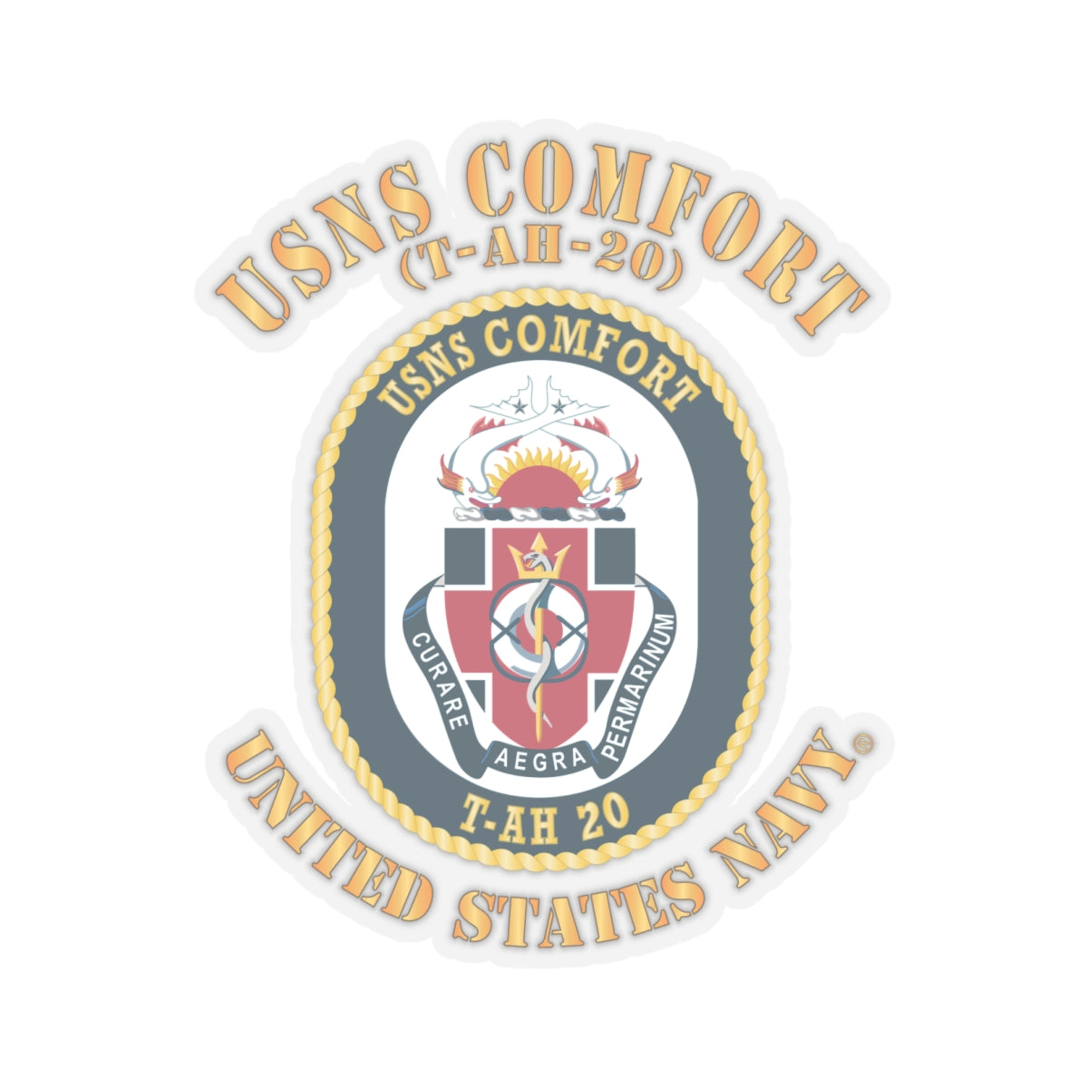 Kiss-Cut Stickers - Navy - USNS Comfort (T-AH-20)