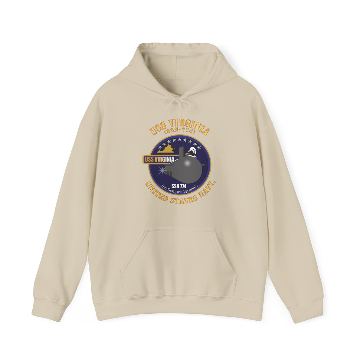 Unisex Heavy Blend™ Hoodies - Navy - USS Virginia (SSN-774) X 300