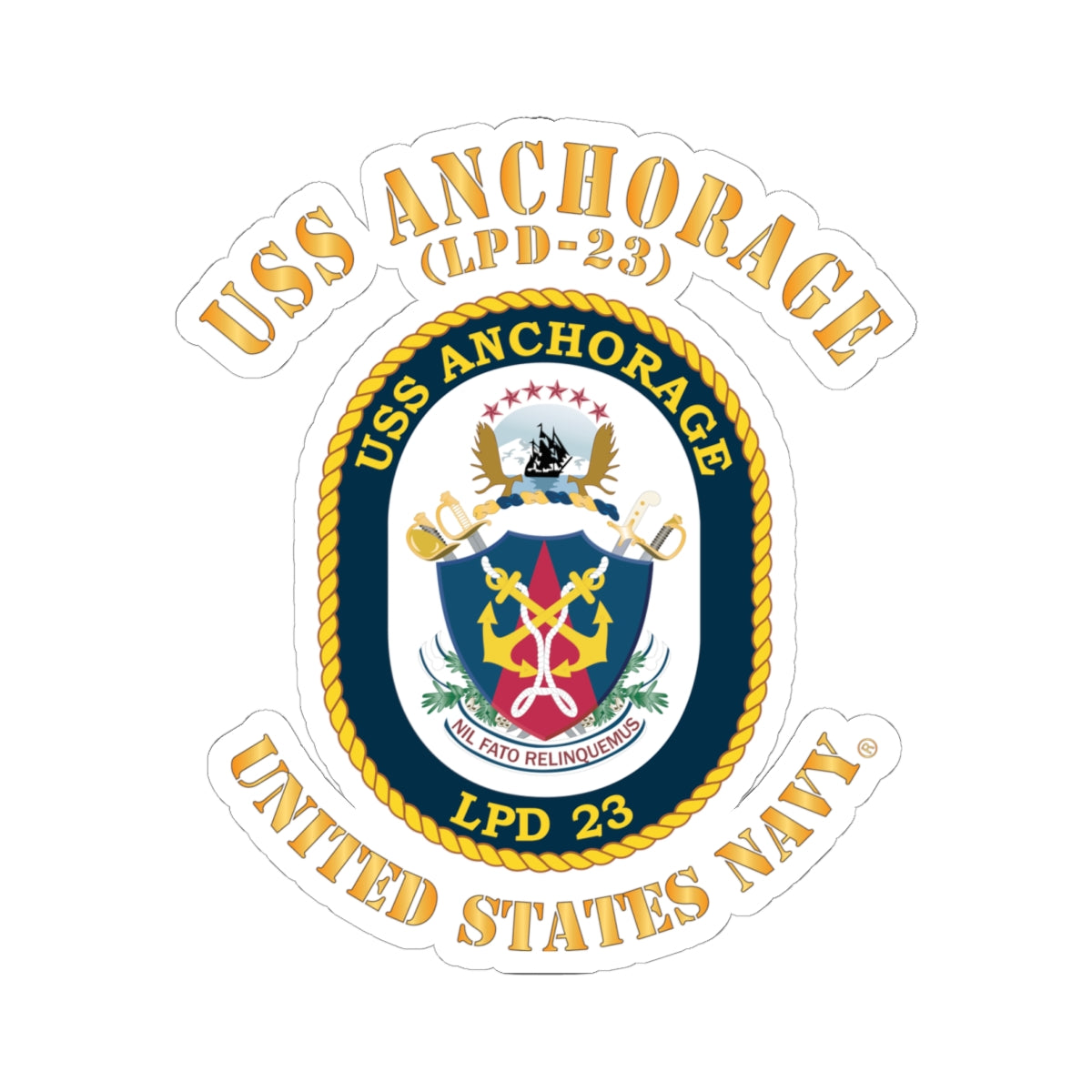 Kiss-Cut Stickers - Navy - USS Anchorage (LPD-23)