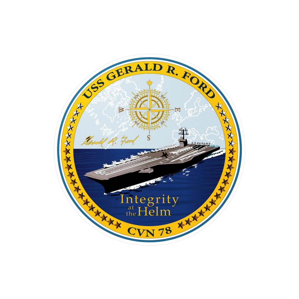 Kiss-Cut Vinyl Decal - Navy - USS Gerald R. Ford (CVN-78) wo txt