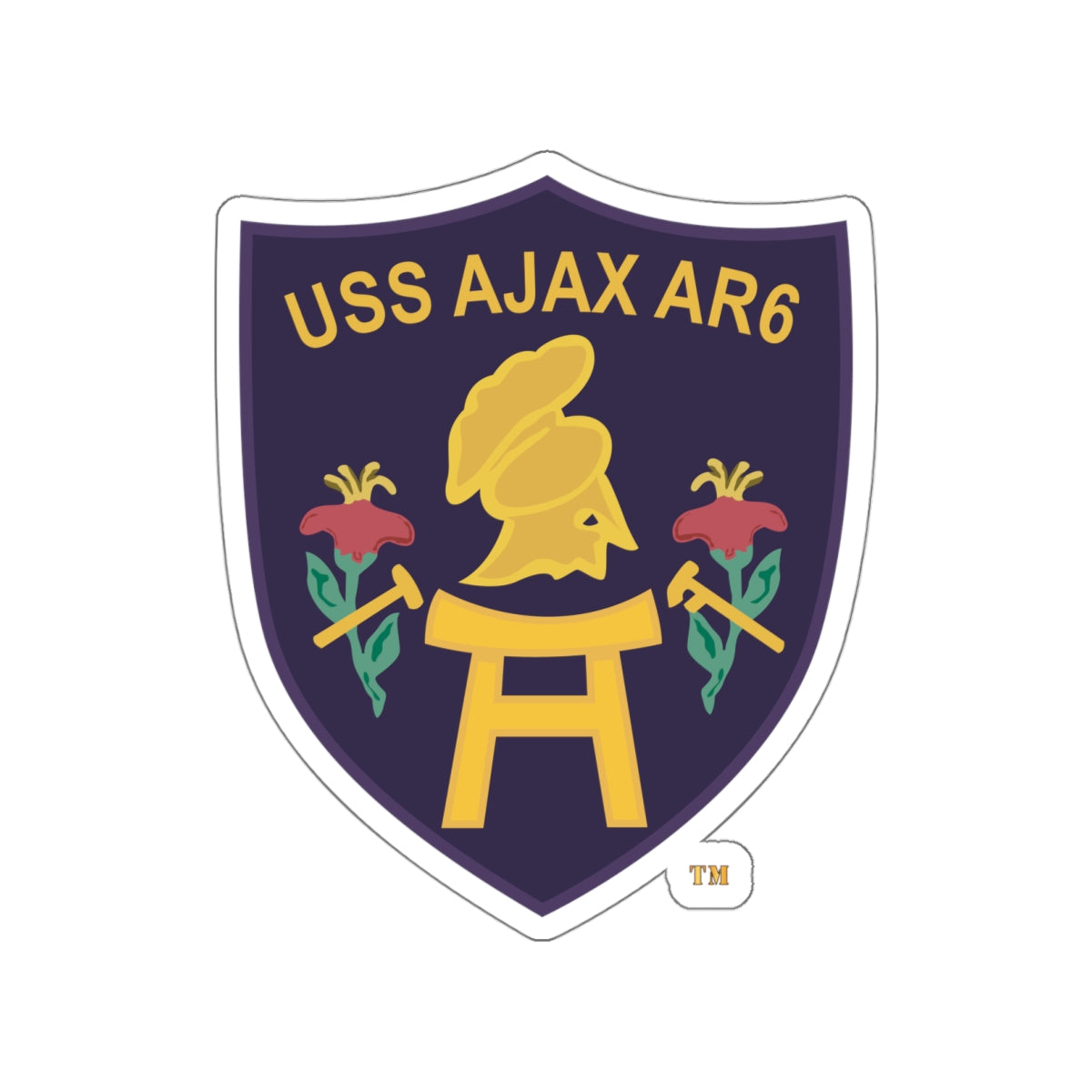 Die-Cut Vinyl Sticker - Navy - USS Ajax (AR-6) wo txt