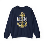 Unisex Heavy Blend™ Crewneck Sweatshirt - Navy - Fouled Anchor wo txt