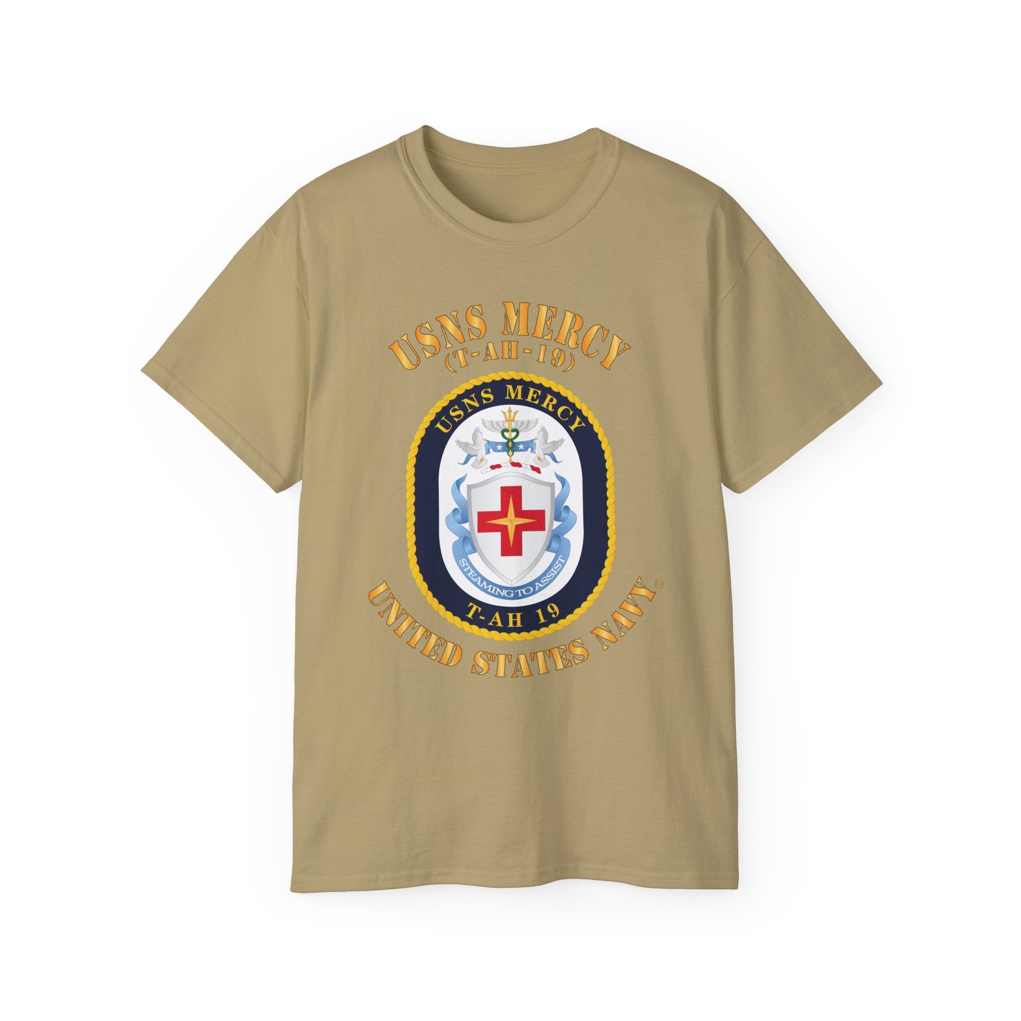 Unisex Ultra Cotton T-Shirt - Navy - USNS Mercy (T-AH-19)