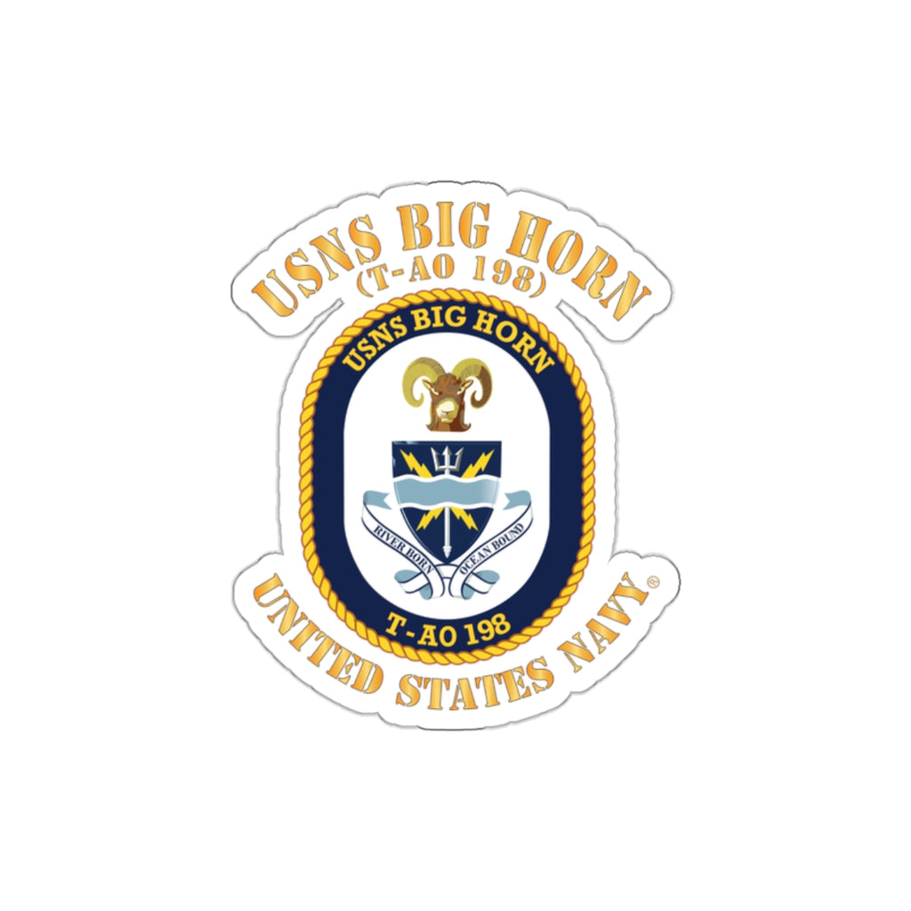 Die-Cut Vinyl Sticker - Navy - USNS Big Horn (T-AO 198)