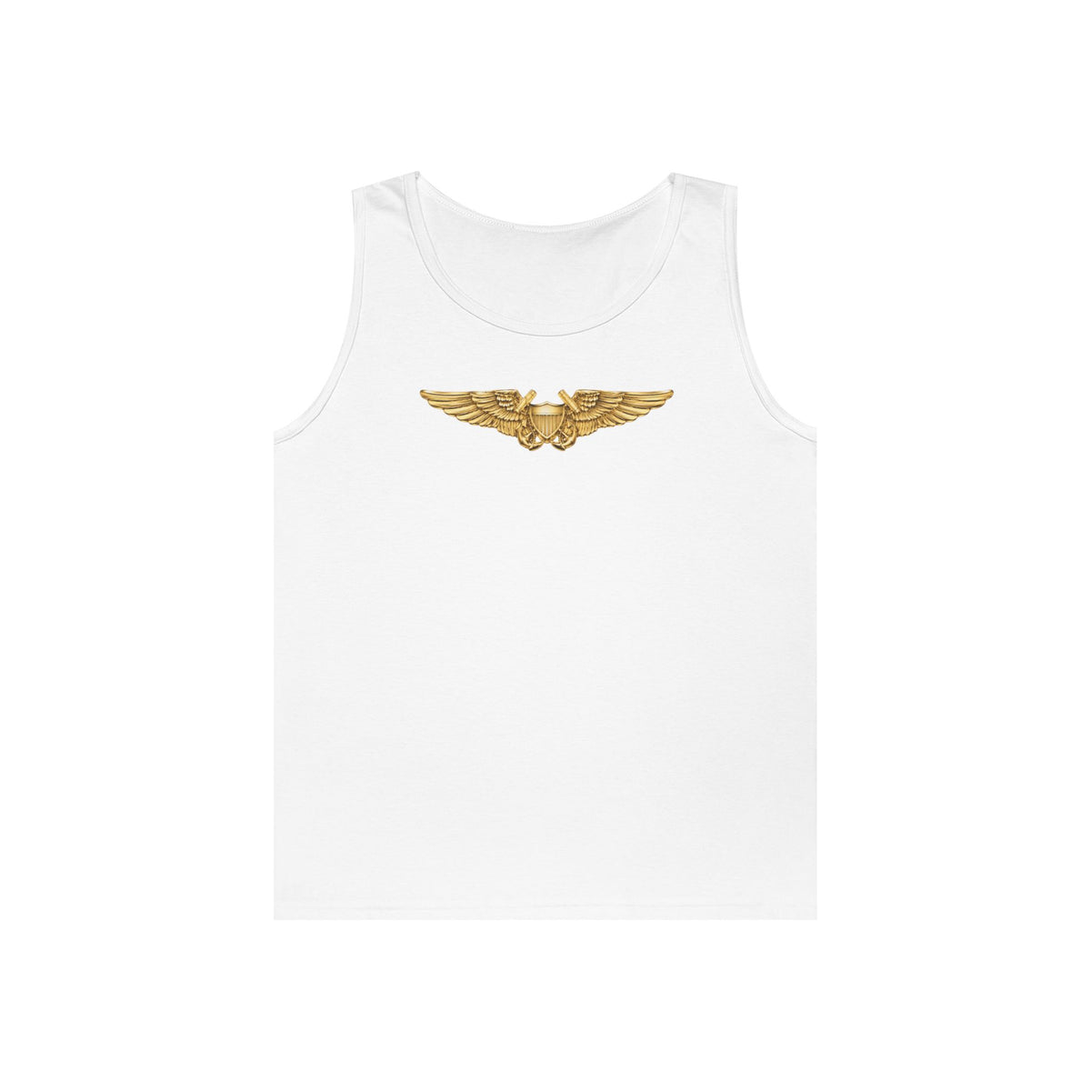 Unisex Heavy Cotton Tank Top - Navy - Badge - Naval Flight Officer Wings wo txt - 3D - Enhanced