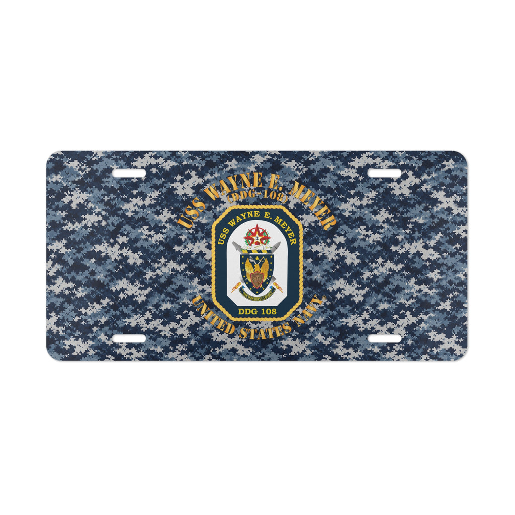 Vanity License Plate - Navy - USS Wayne E. Meyer (DDG-108) X 300