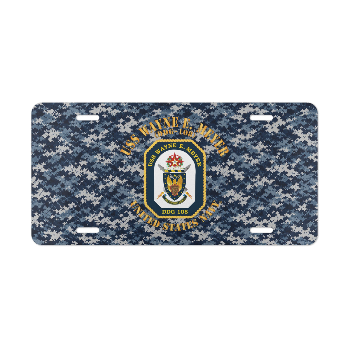 Vanity License Plate - Navy - USS Wayne E. Meyer (DDG-108) X 300
